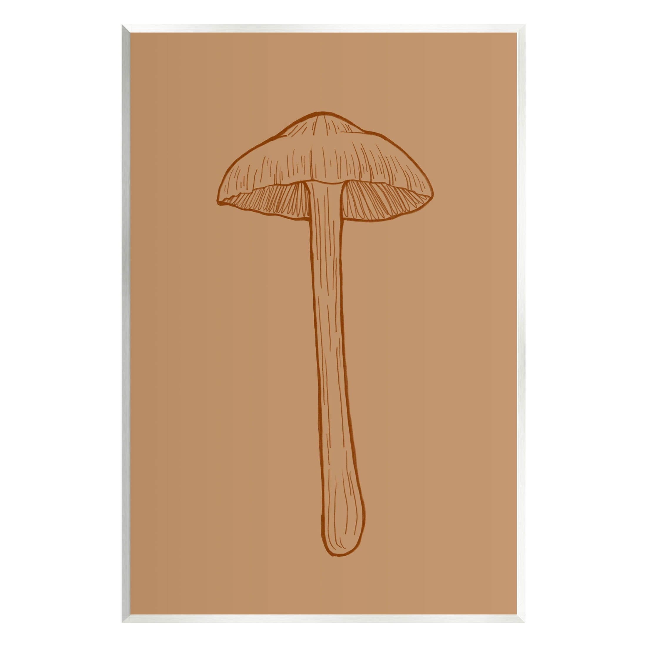 Stupell Industries Botanical Mushroom Outline Nature Graphic Art Unframed Art Print Wall Art, Design by Ziwei Li