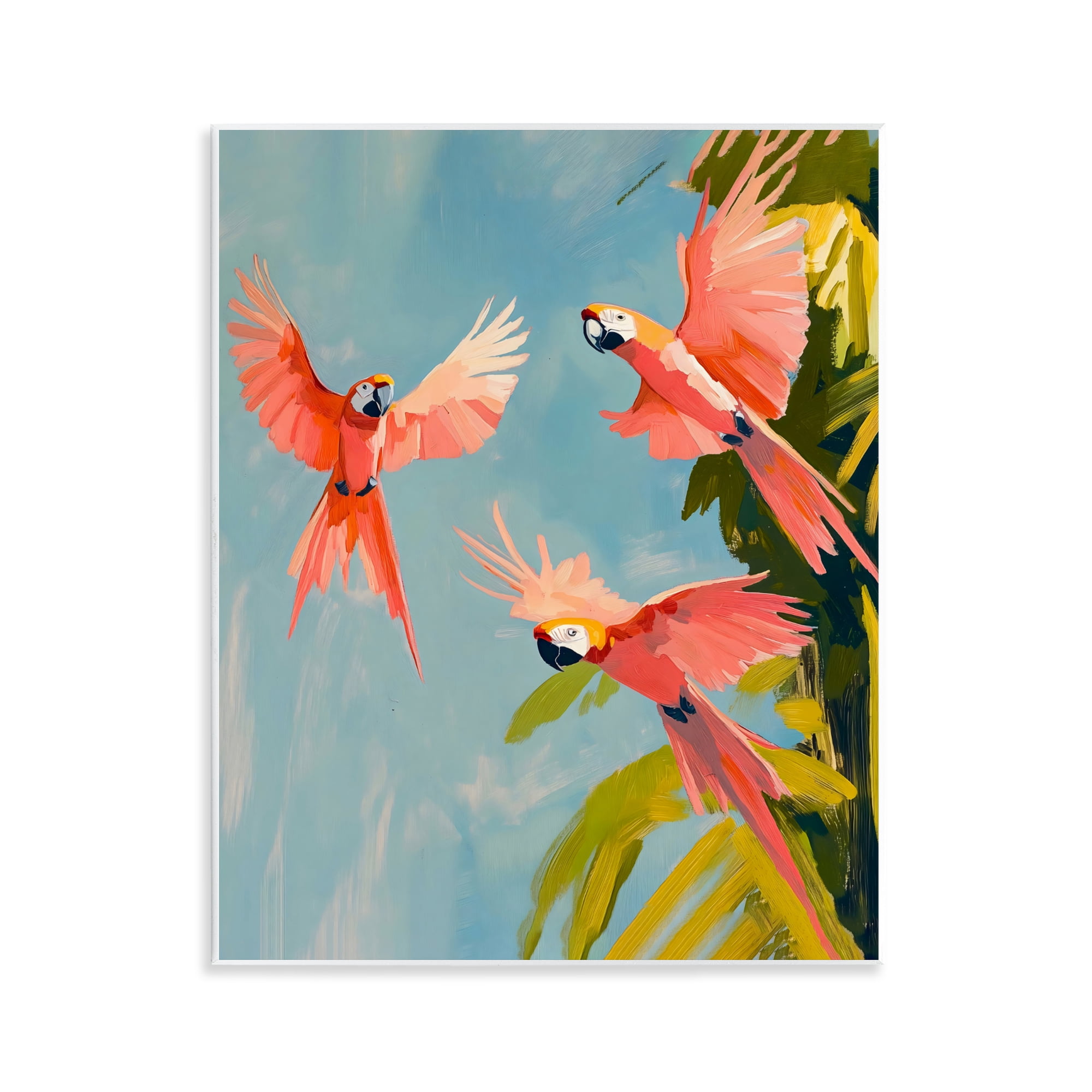Stupell Industries Botanical Parrots in Flight Wall Plaque Art, design by The Prints Vibe