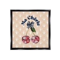 Stupell Industries Botanical Patterned Cherries Food & Beverage Painting Black Floater Framed Canvas Art Print Wall Art, 18 x 18