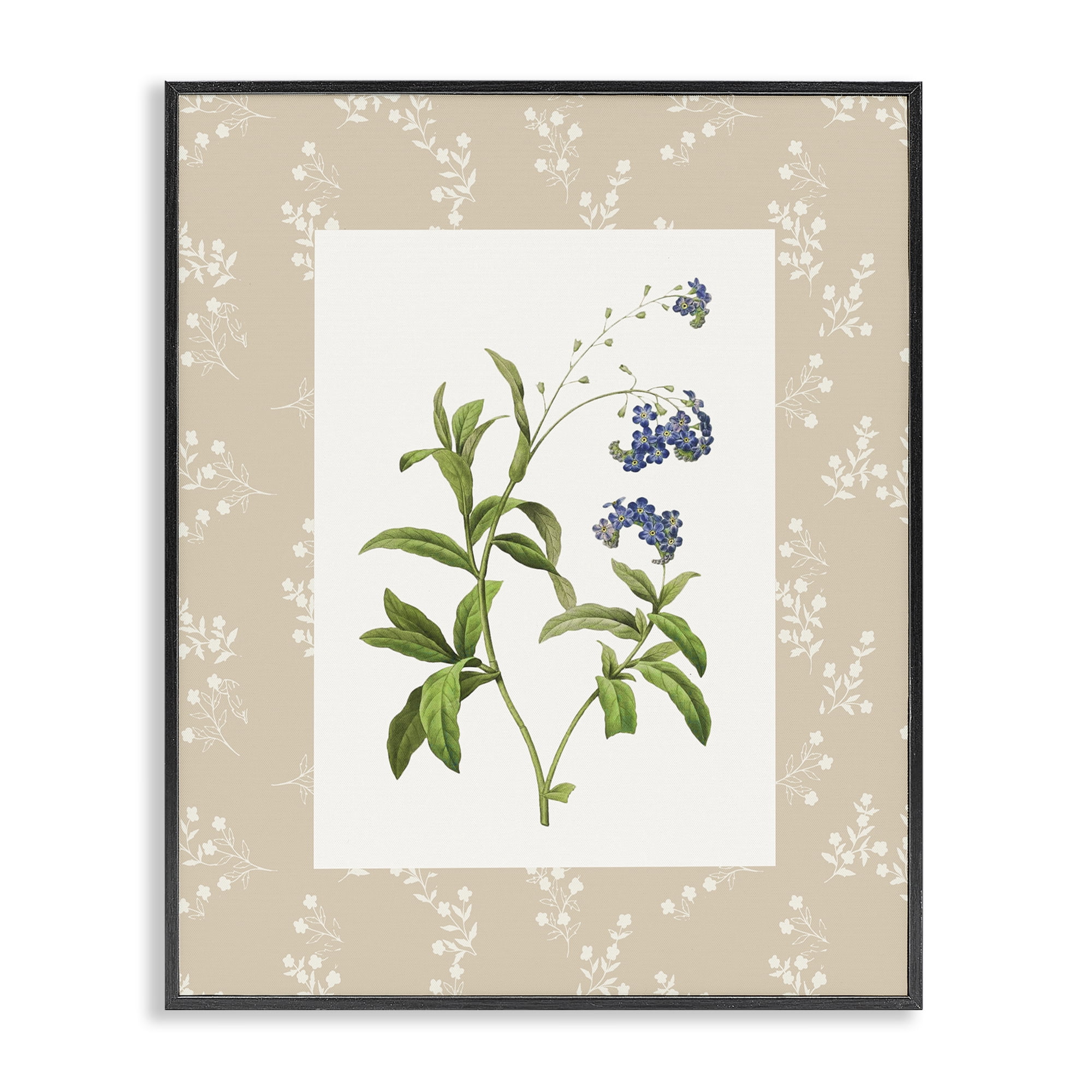 Stupell Industries Botanical Plate Design Black Framed Giclee Art, design by Val Rhodes