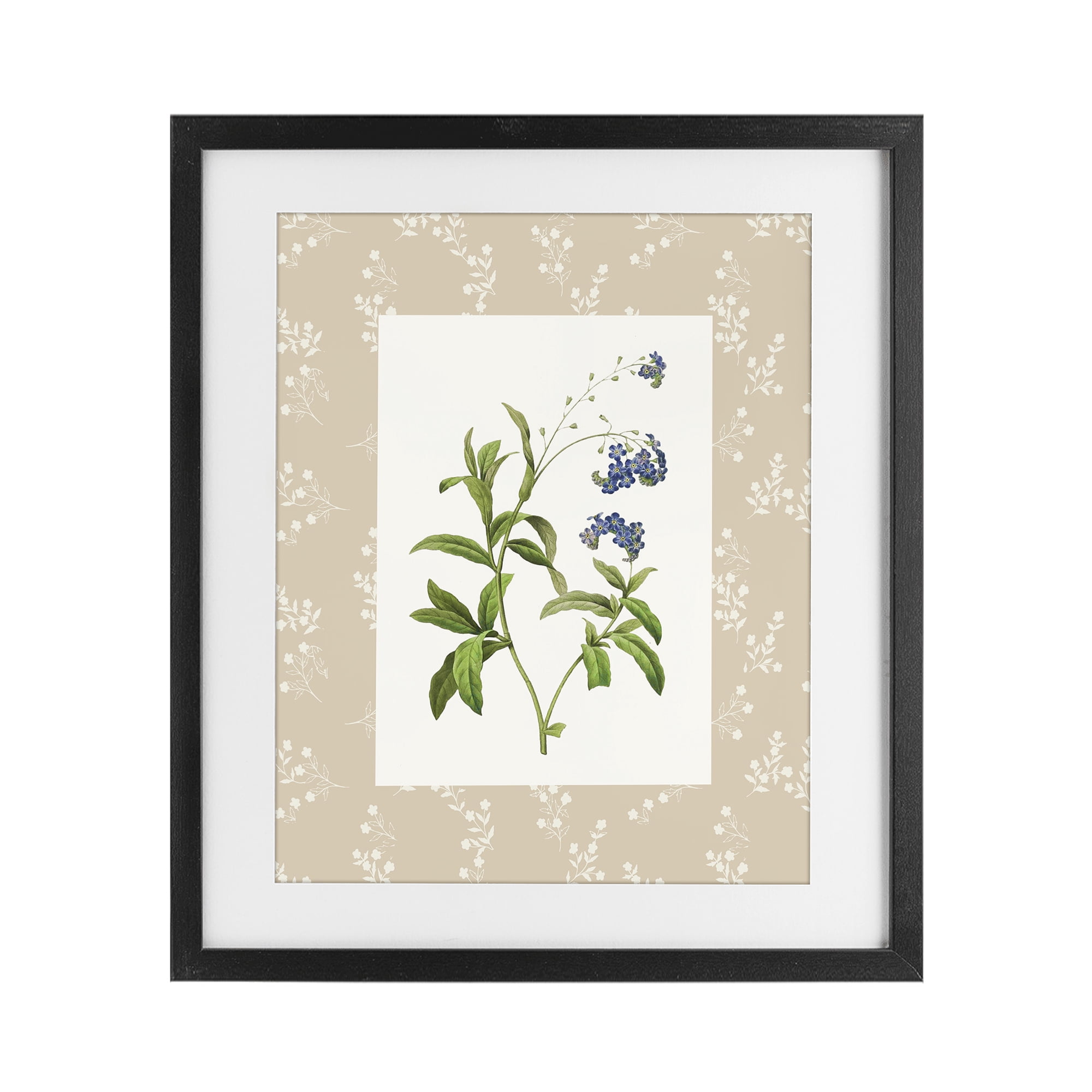 Stupell Industries Botanical Plate Design Black Framed Print Under Glass, design by Val Rhodes