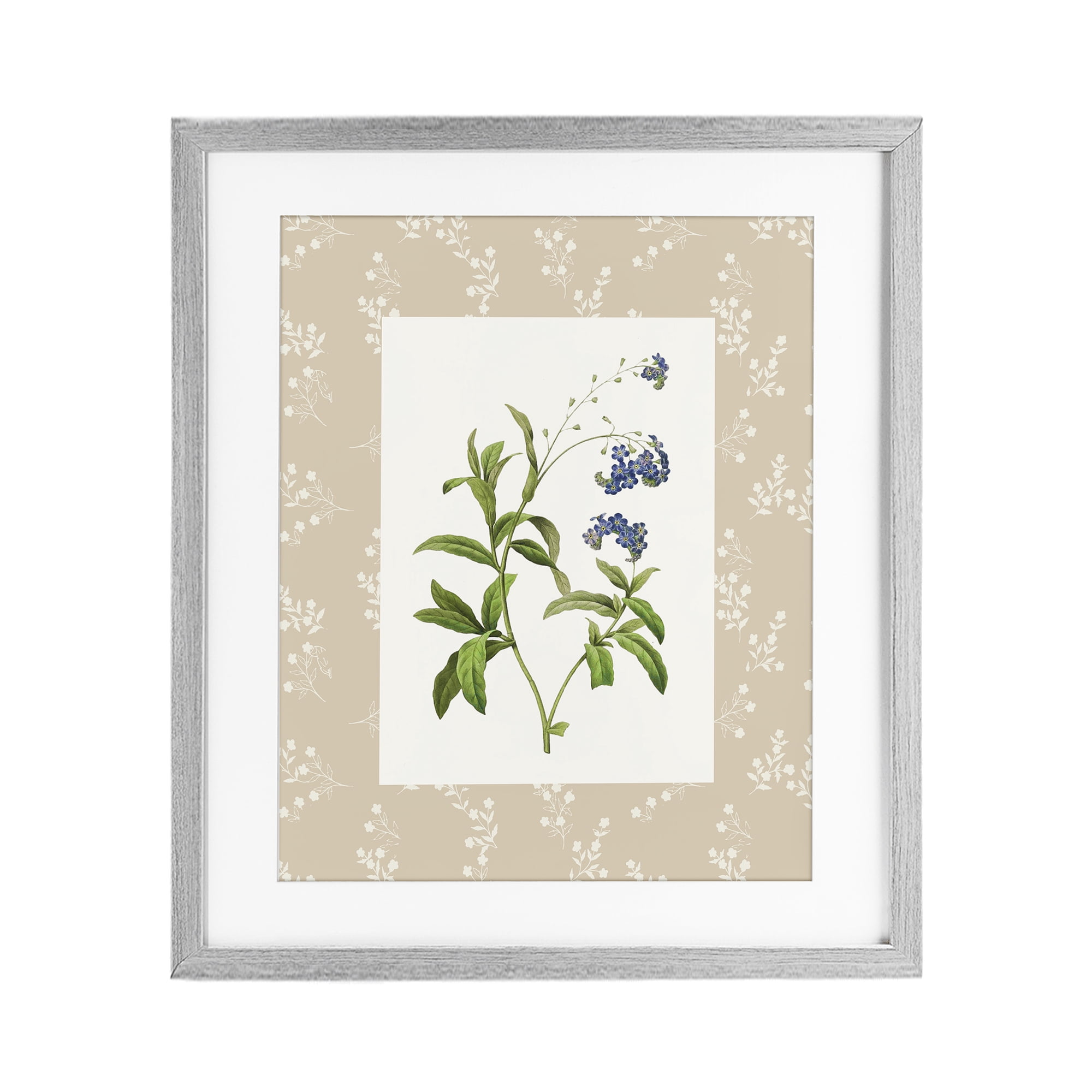 Stupell Industries Botanical Plate Design Gray Framed Print Under Glass, design by Val Rhodes