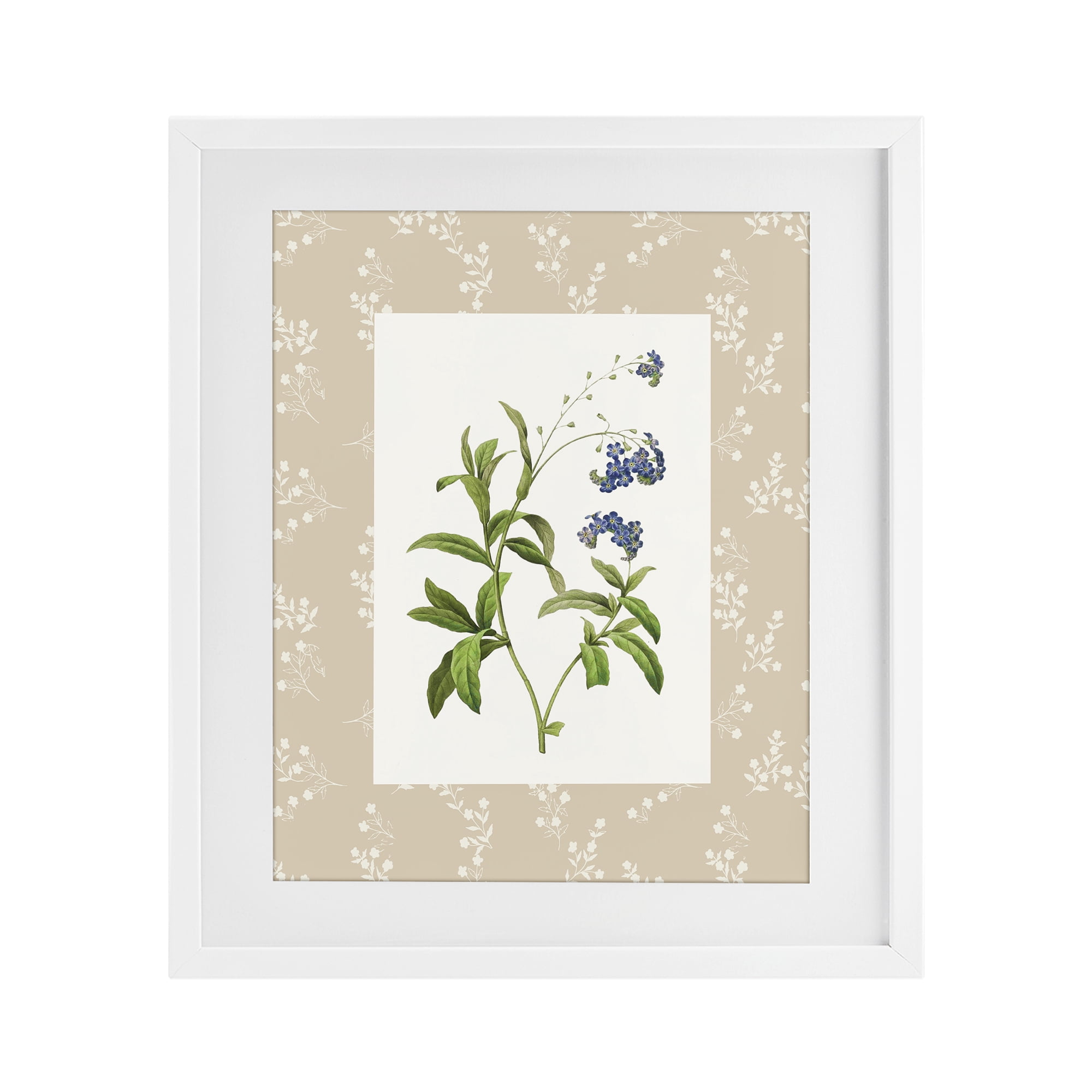 Stupell Industries Botanical Plate Design White Framed Print Under Glass, design by Val Rhodes
