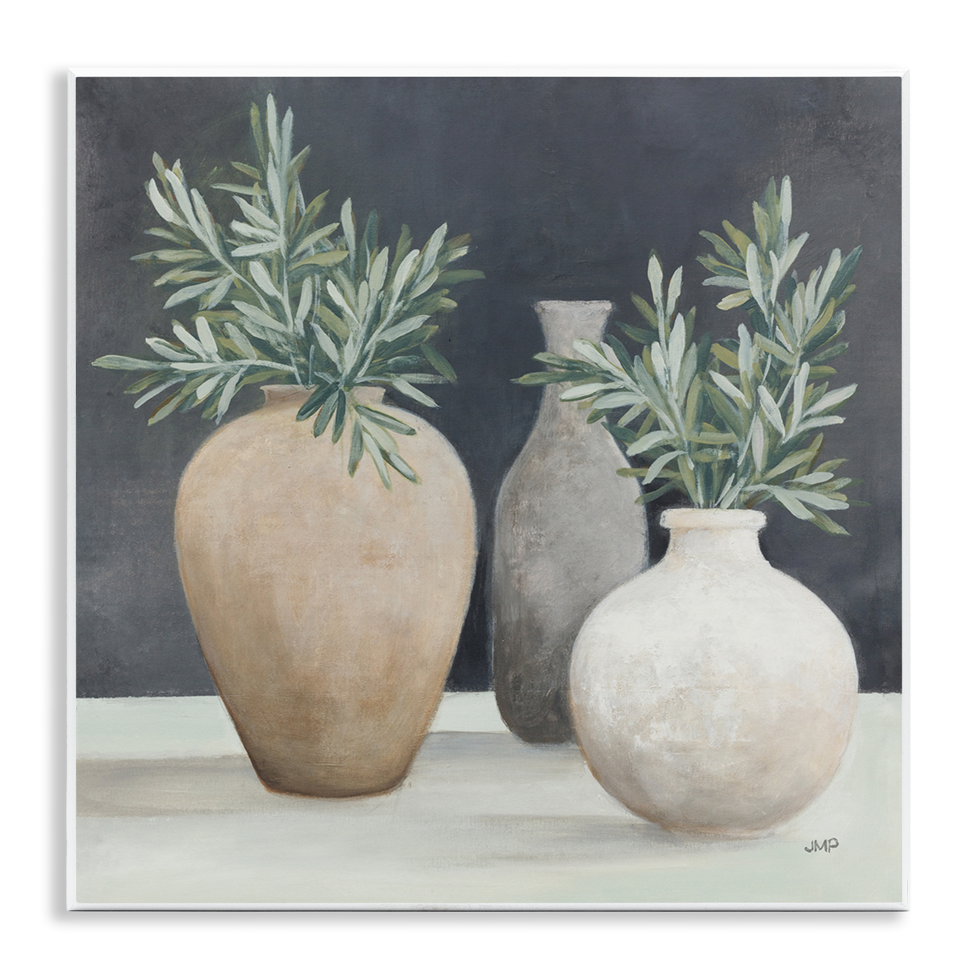 Stupell Industries Botanical Pottery Vessels Plants & Flowers Painting Unframed Art Print Wall Art, 12 x 12
