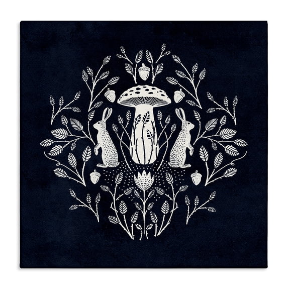 Stupell Industries Bohemian Botanical Rabbits & Mushroom Canvas Art, 36 x 36, by Katie O'Shea