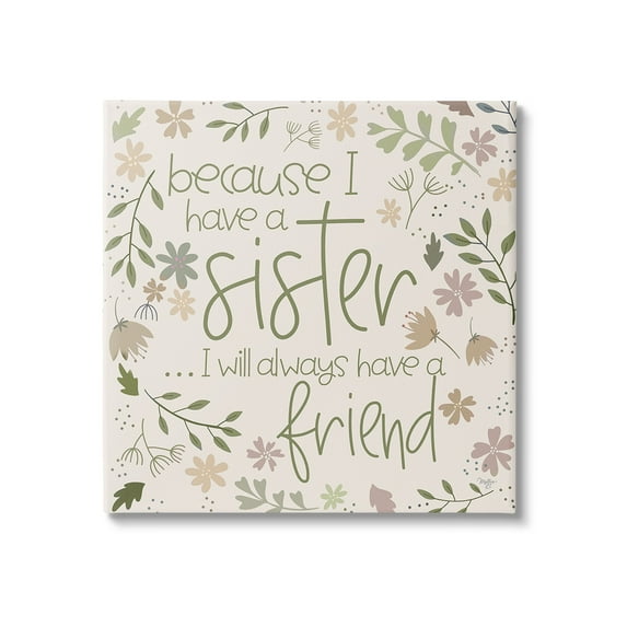 Stupell Industries Botanical Sister Friendship Botanical & Floral Painting Gallery Wrapped Canvas Art Print Wall Art, 24 x 24