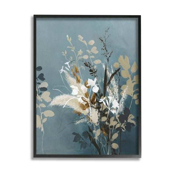 Stupell Industries Botanical Sprigs Modern Arrangement Graphic Art Black Framed Art Print Wall Art, Design by Design Fabrikken