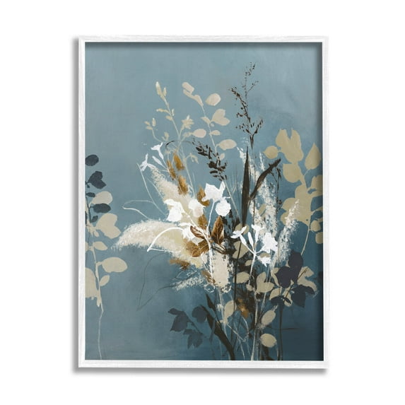Stupell Industries Botanical Sprigs Modern Arrangement Graphic Art White Framed Art Print Wall Art, Design by Design Fabrikken