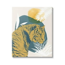 Stupell Industries Botanical Tiger Wildlife Collage Graphic Art Gallery Wrapped Canvas Print Wall Art, Design by Carol Robinson