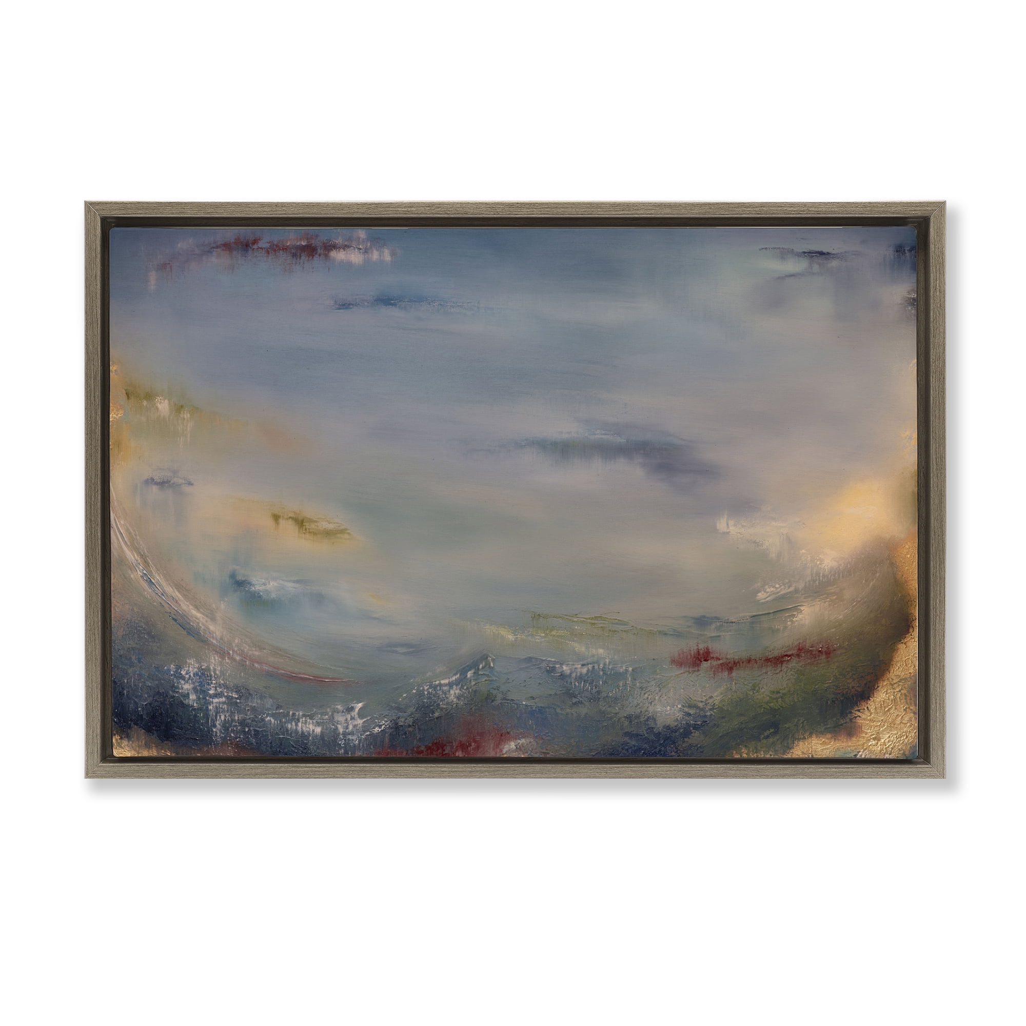Stupell Industries Bottom Of Ocean Abstraction Abstract Painting Brown Floater Framed Canvas Art Print Wall Art, 25 x 17