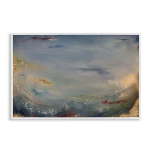 Stupell Industries Bottom Of Ocean Abstraction Abstract Painting White Framed Art Print Wall Art, 18 x 12