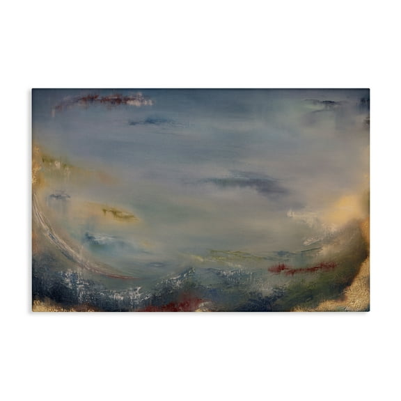 Stupell Industries Bottom Of Ocean Abstraction Abstract Painting Wrapped Canvas Art Print Wall Art, 24 x 16
