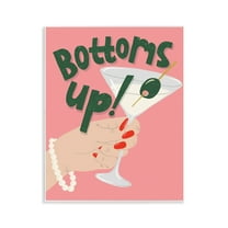 Stupell Industries Bottoms Up with Martini Food & Beverage Painting Unframed Art Print Wall Art, 11 x 14