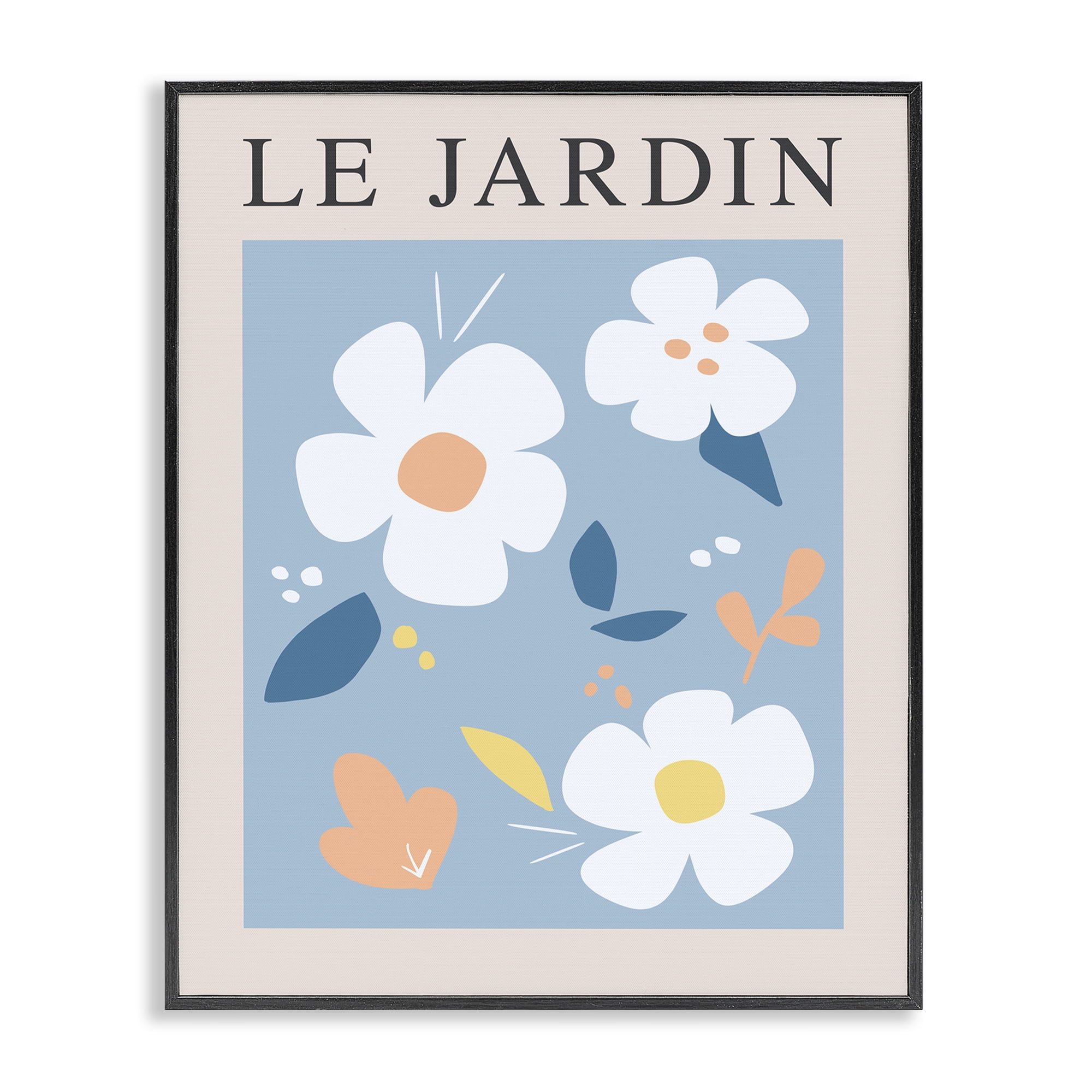 Stupell Industries Bouncing Floral Le Jardin Black Framed Giclee Art, design by Anna Quach