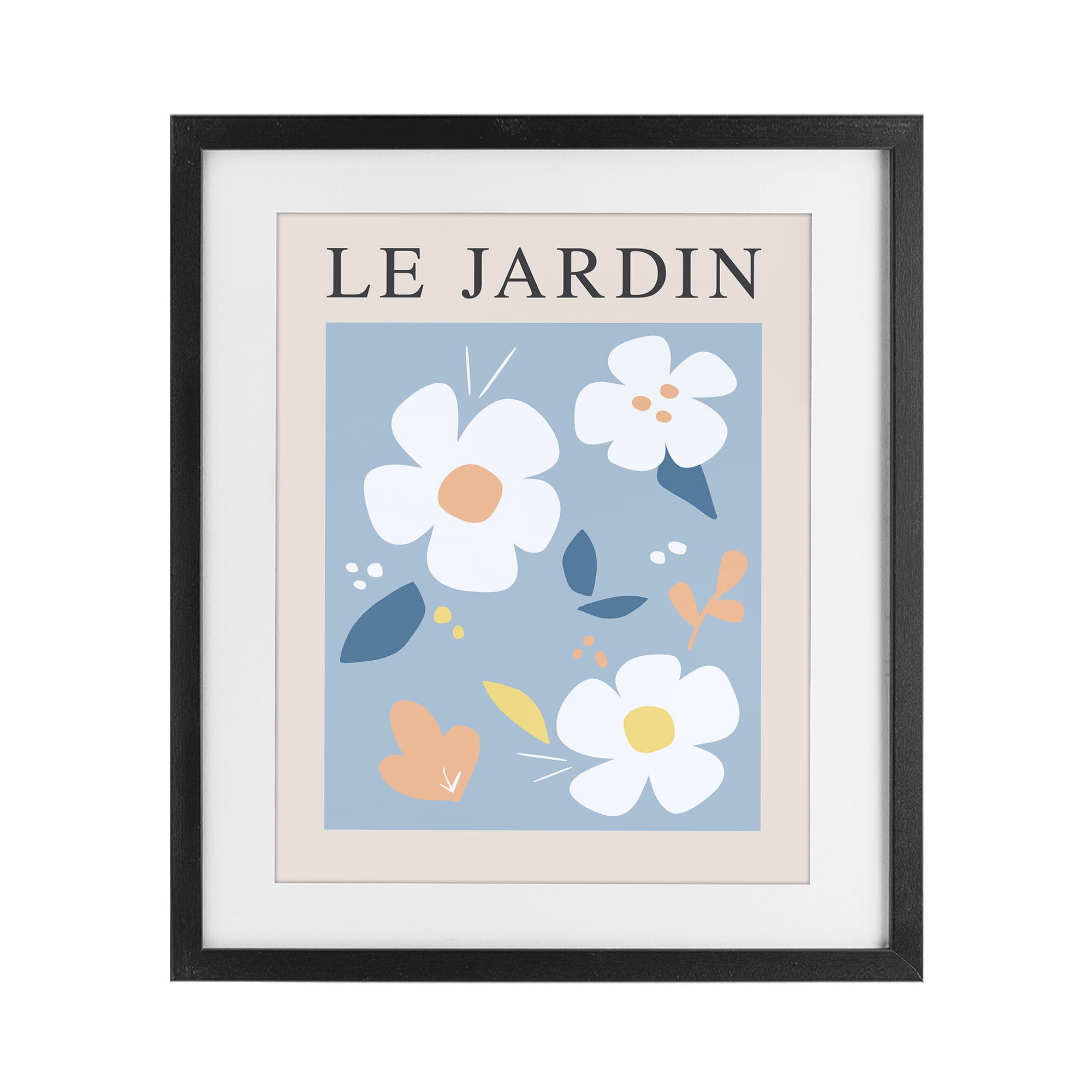 Stupell Industries Bouncing Floral Le Jardin Black Framed Print Under Glass, design by Anna Quach