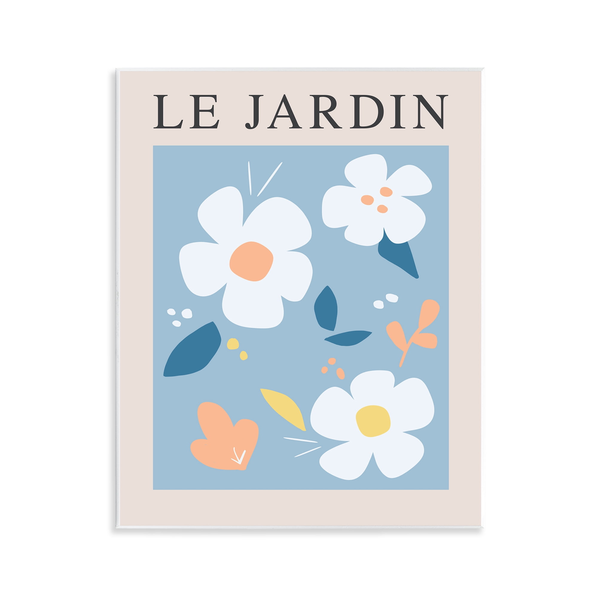Stupell Industries Bouncing Floral Le Jardin Wall Plaque Art, design by Anna Quach