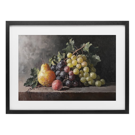 Stupell Industries Transitional Bountiful Fruit Classic Still Life Black Framed Print Under Glass, 20 x 14, by Petals Prints Design