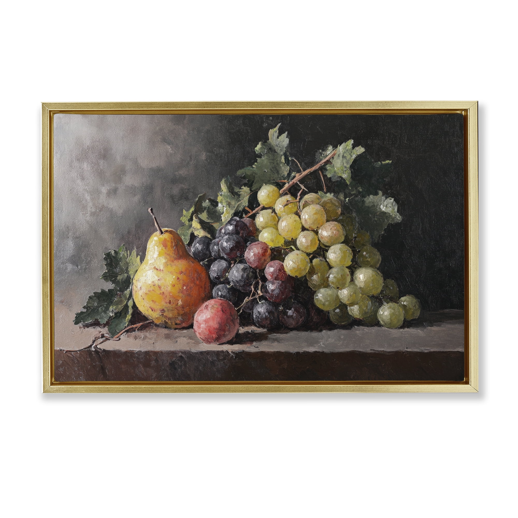 Stupell Industries Bountiful Fruit Classic Still Life Gold Framed Floater Canvas Wall Art, design by Petal Prints Design