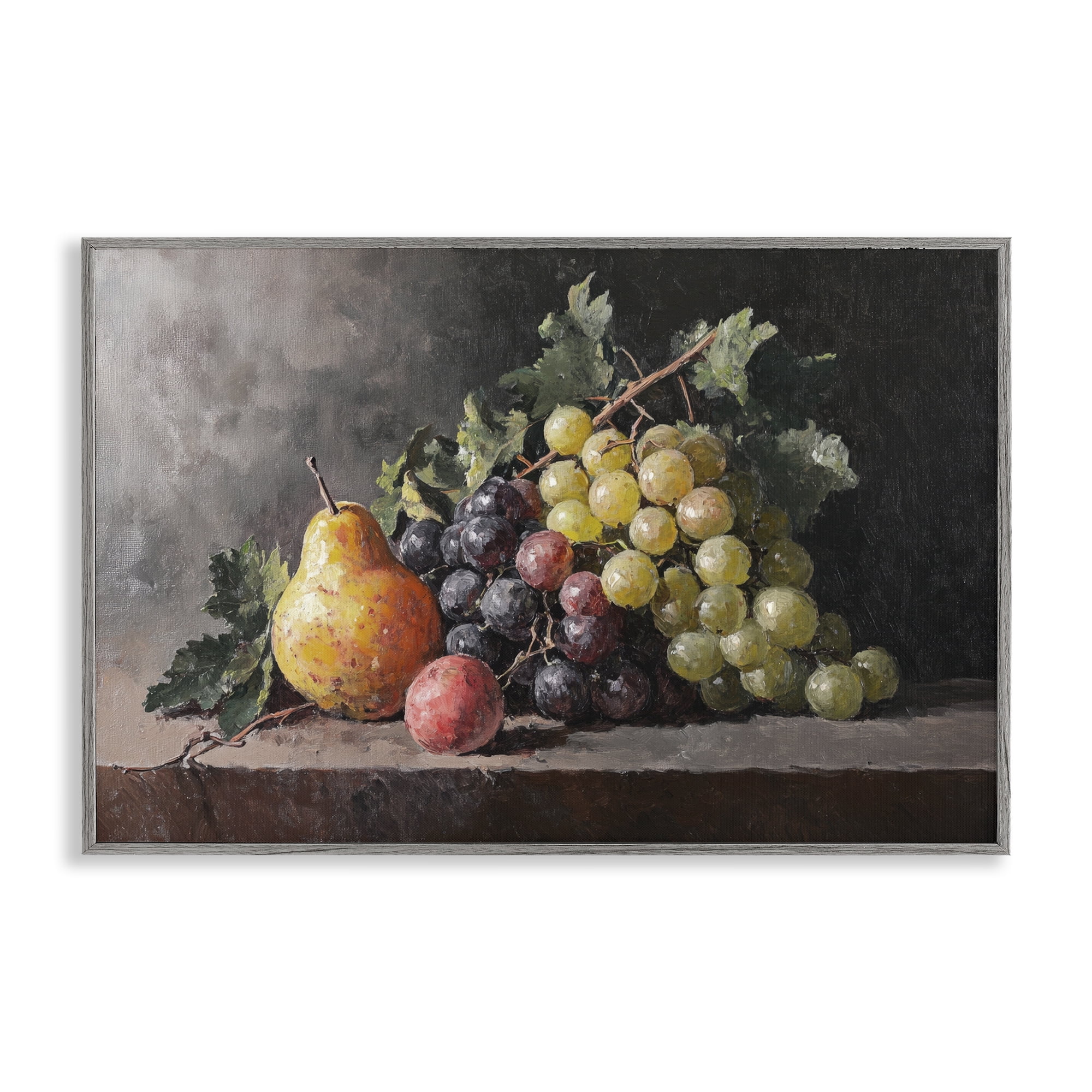 Stupell Industries Bountiful Fruit Classic Still Life Gray Framed Giclee Art, design by Petal Prints Design