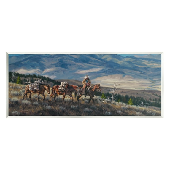 Stupell Industries Bountiful Hunt Mountain Landscape Animals & Insects Painting Unframed Art Print Wall Art