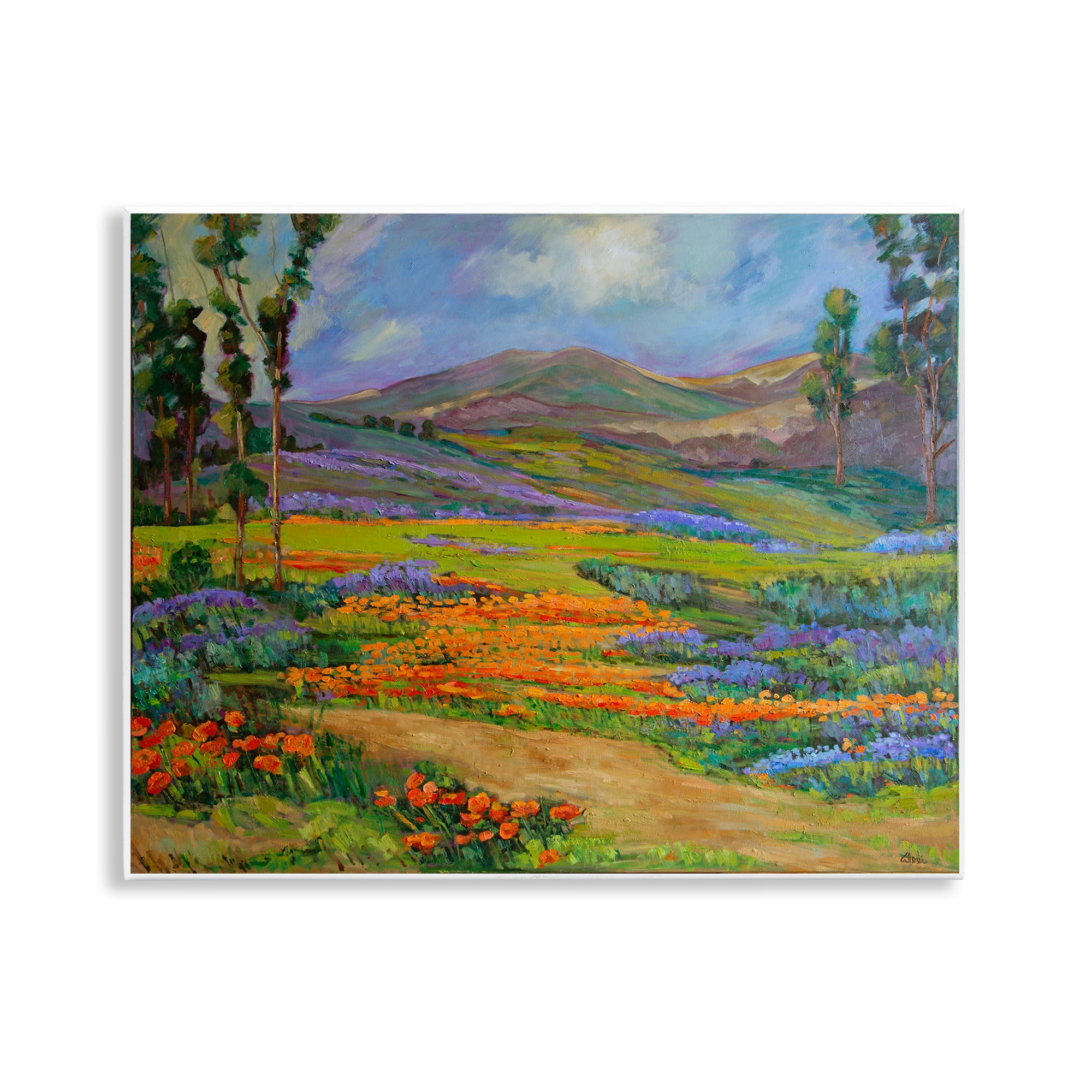 Stupell Industries Bountiful Meadow Landscape Landscape & Nature Painting Unframed Art Print Wall Art, 14 x 11
