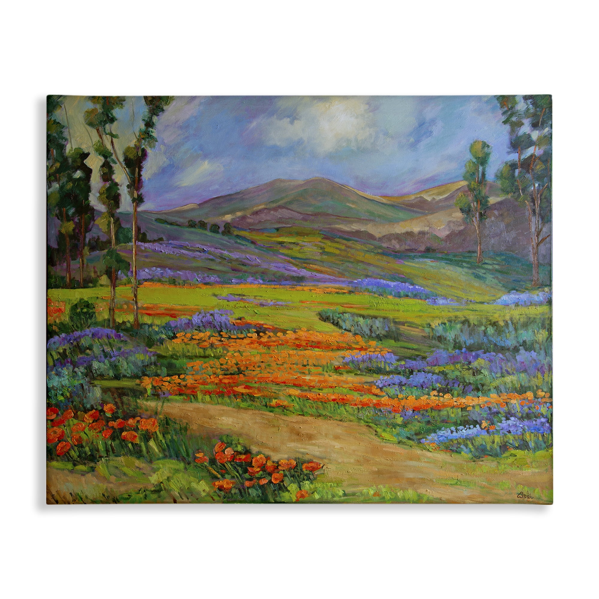 Stupell Industries Bountiful Meadow Landscape Landscape & Nature Painting Wrapped Canvas Art Print Wall Art, 48 x 36