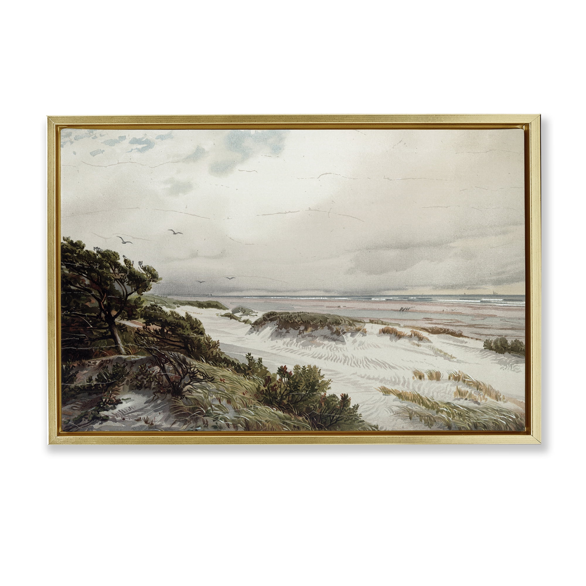 Stupell Industries Bountiful Success Beach Gold Framed Floater Canvas Wall Art, design by Lula Bijoux & co.
