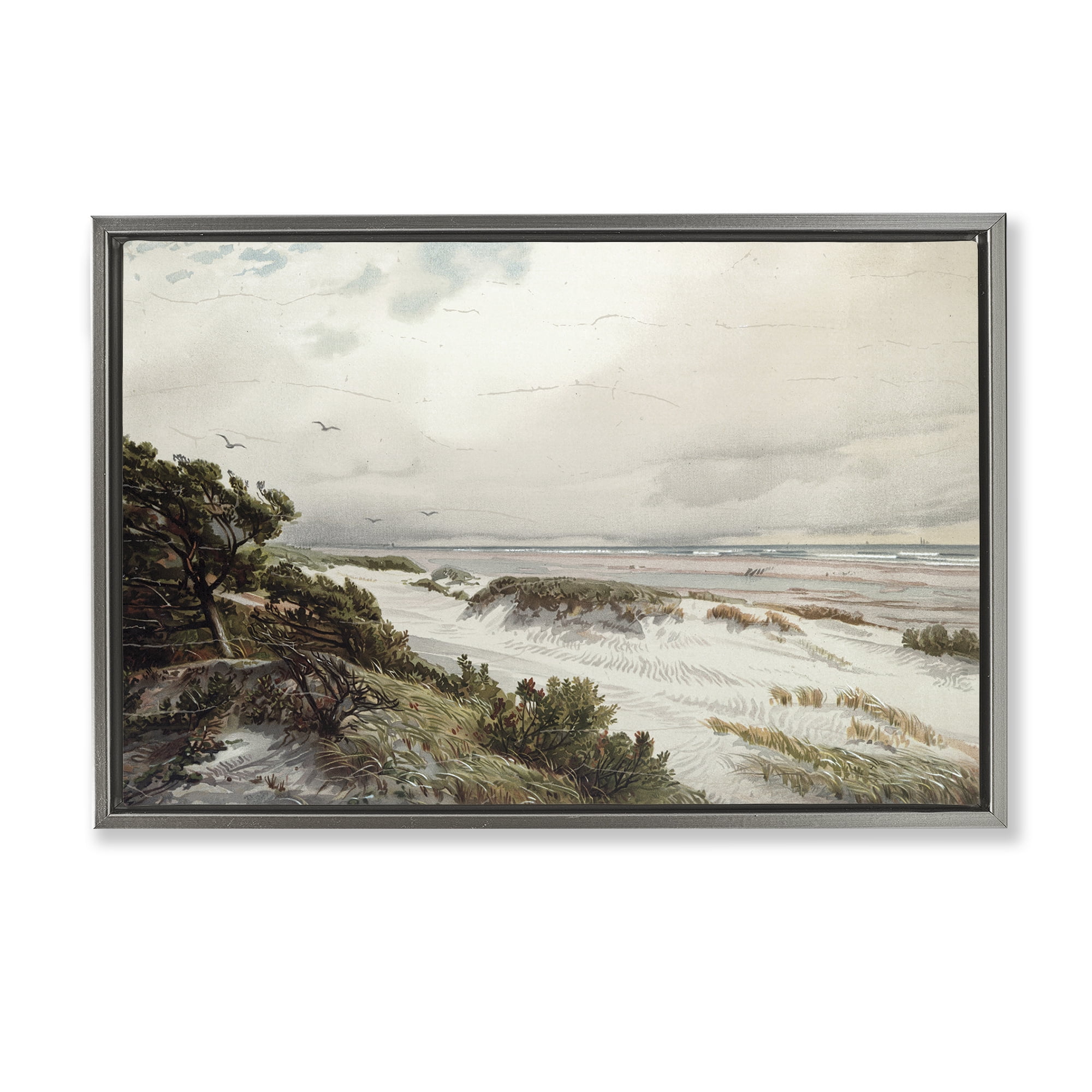 Stupell Industries Bountiful Success Beach Gray Framed Floater Canvas Wall Art, design by Lula Bijoux & co.