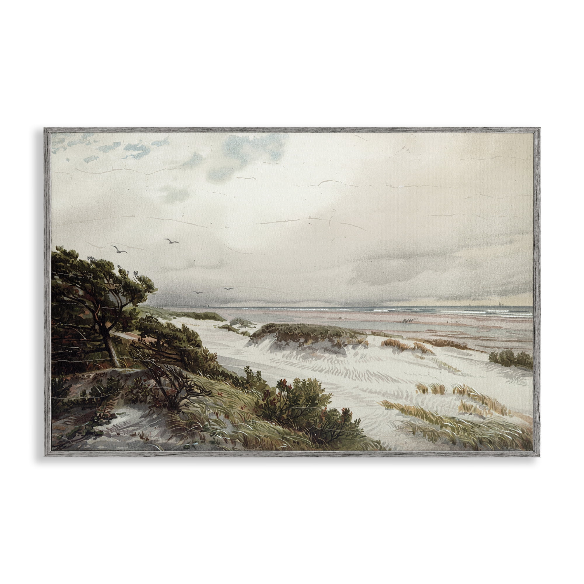 Stupell Industries Bountiful Success Beach Gray Framed Giclee Art, design by Lula Bijoux & co.