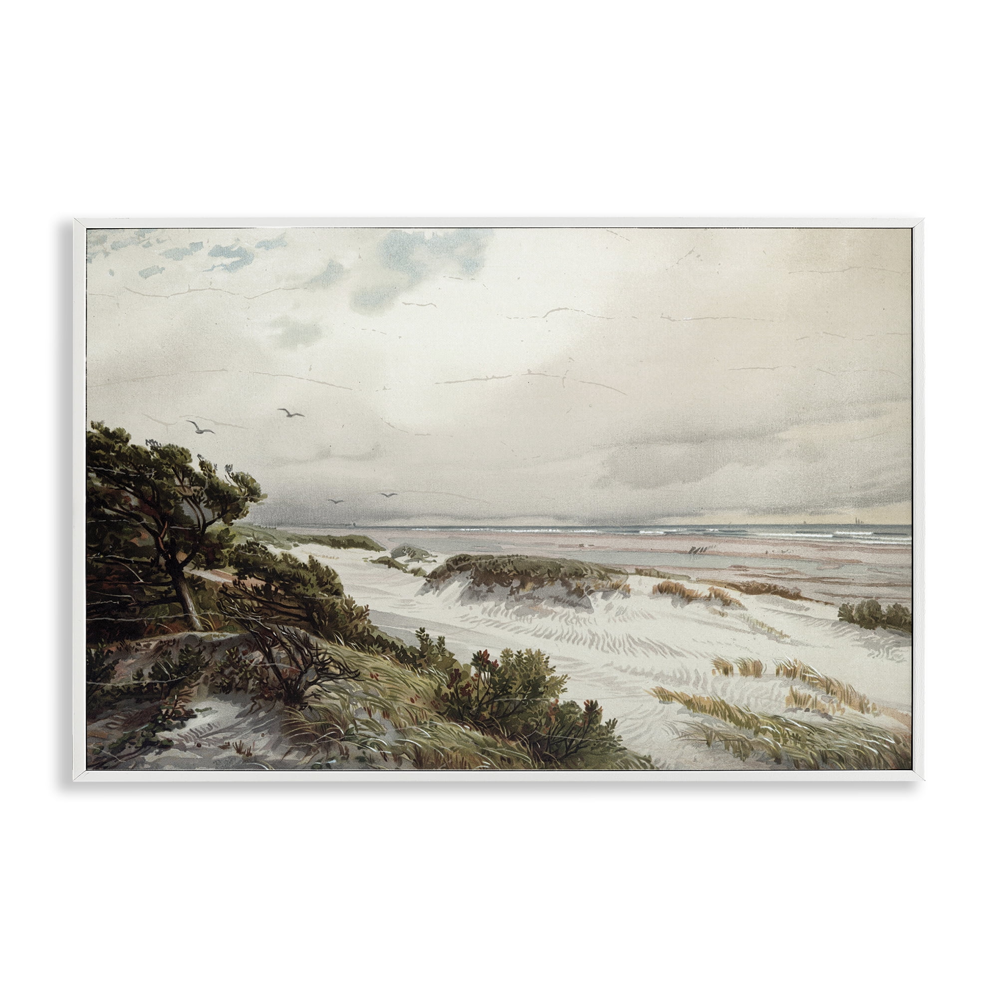 Stupell Industries Bountiful Success Beach White Framed Giclee Art, design by Lula Bijoux & co.