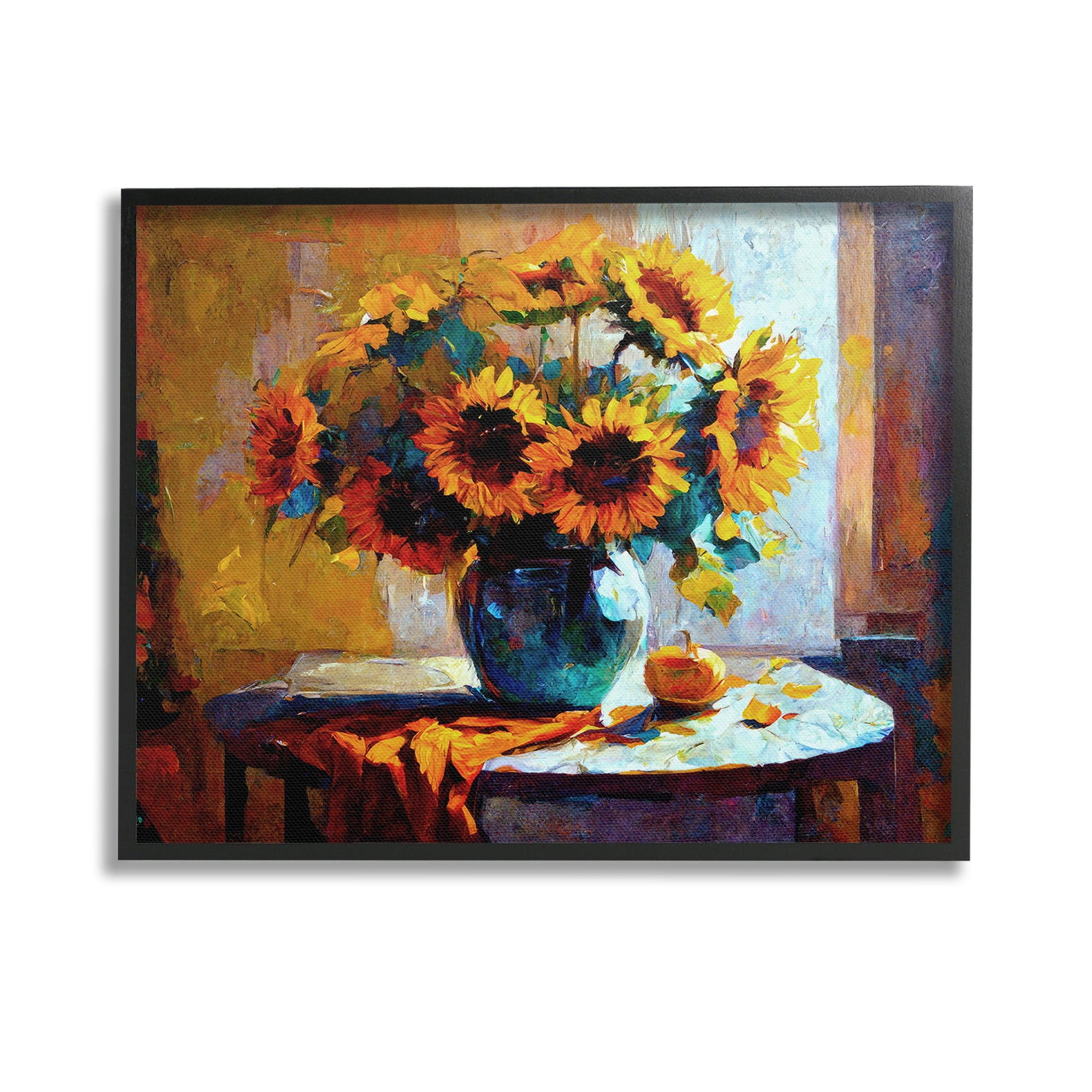 Stupell Industries Bouquet Still Life Painting Botanical & Floral Painting Black Framed Art Print Wall Art, 14 x 11