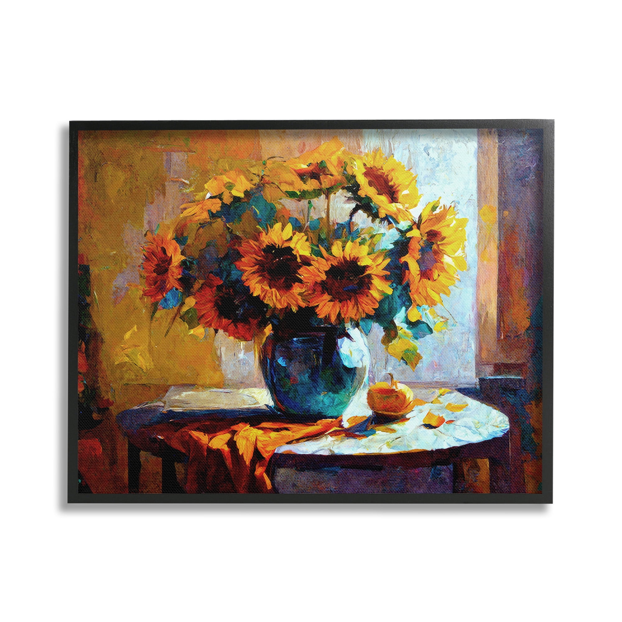 Stupell Industries Bouquet Still Life Painting Botanical & Floral Painting Black Framed Art Print Wall Art, 30 x 24