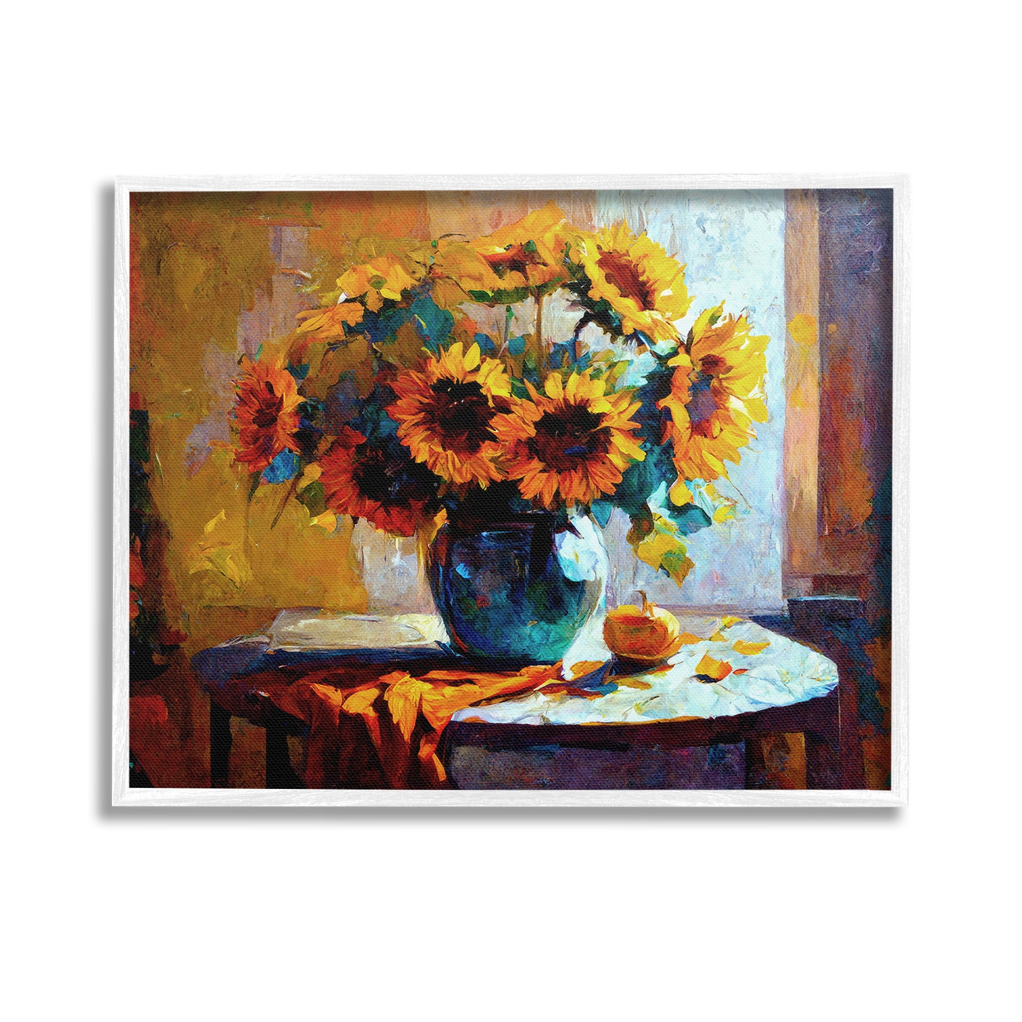 Stupell Industries Bouquet Still Life Painting Botanical & Floral Painting White Framed Art Print Wall Art, 14 x 11