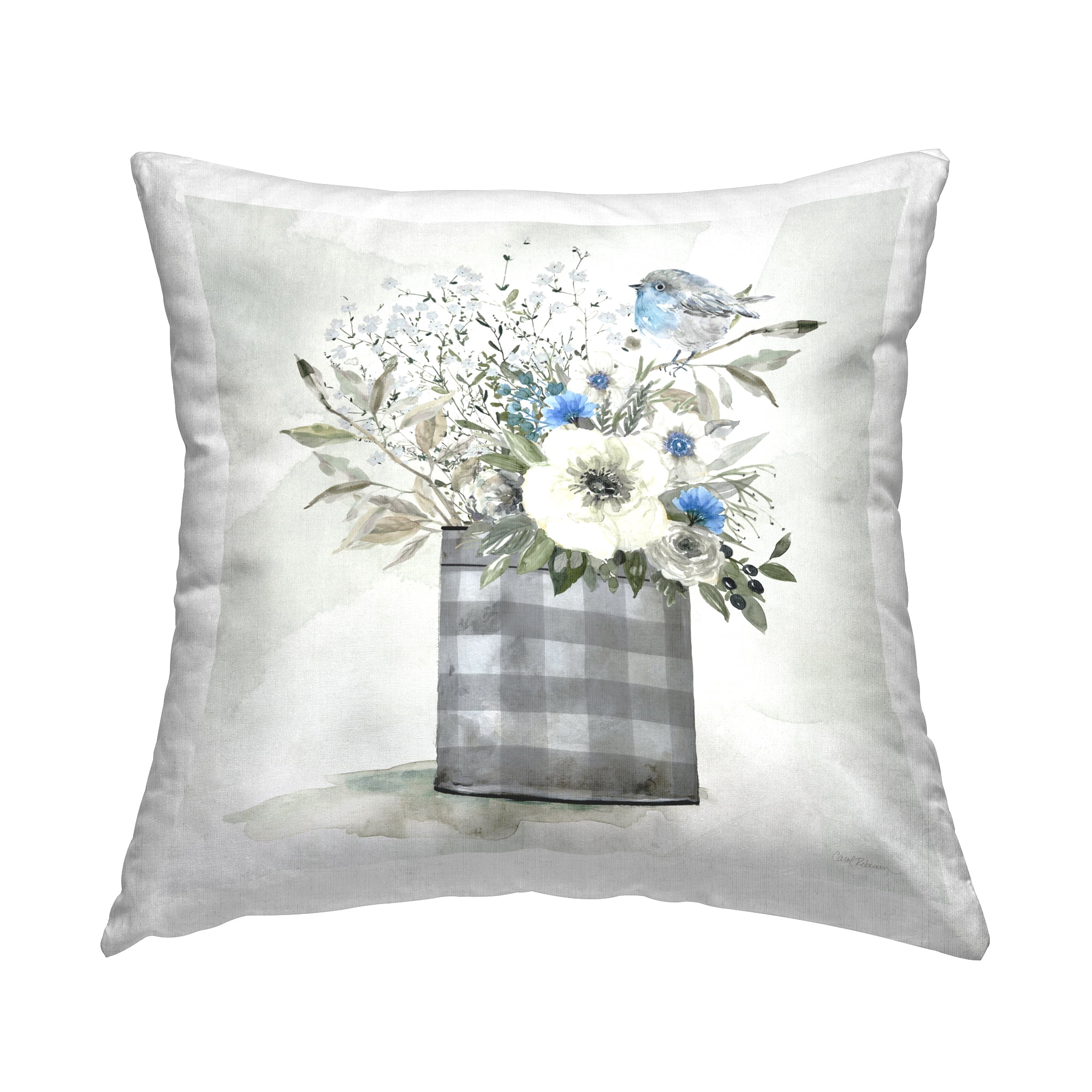 Stupell Industries Bouquet in Country Tin Decorative Printed Throw Pillow Design by Carol Robinson.