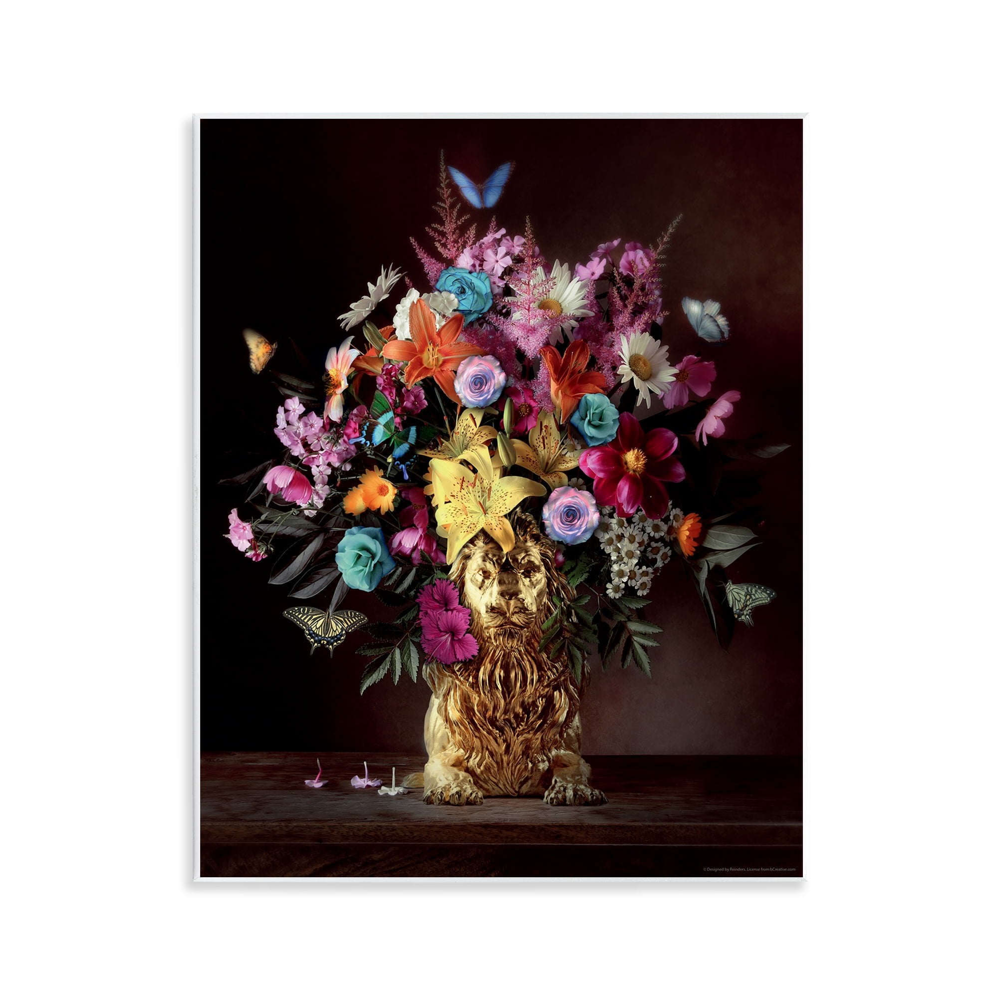 Stupell Industries Bouquet in Dog Vase Plants & Flowers Painting Unframed Art Print Wall Art, 11 x 14
