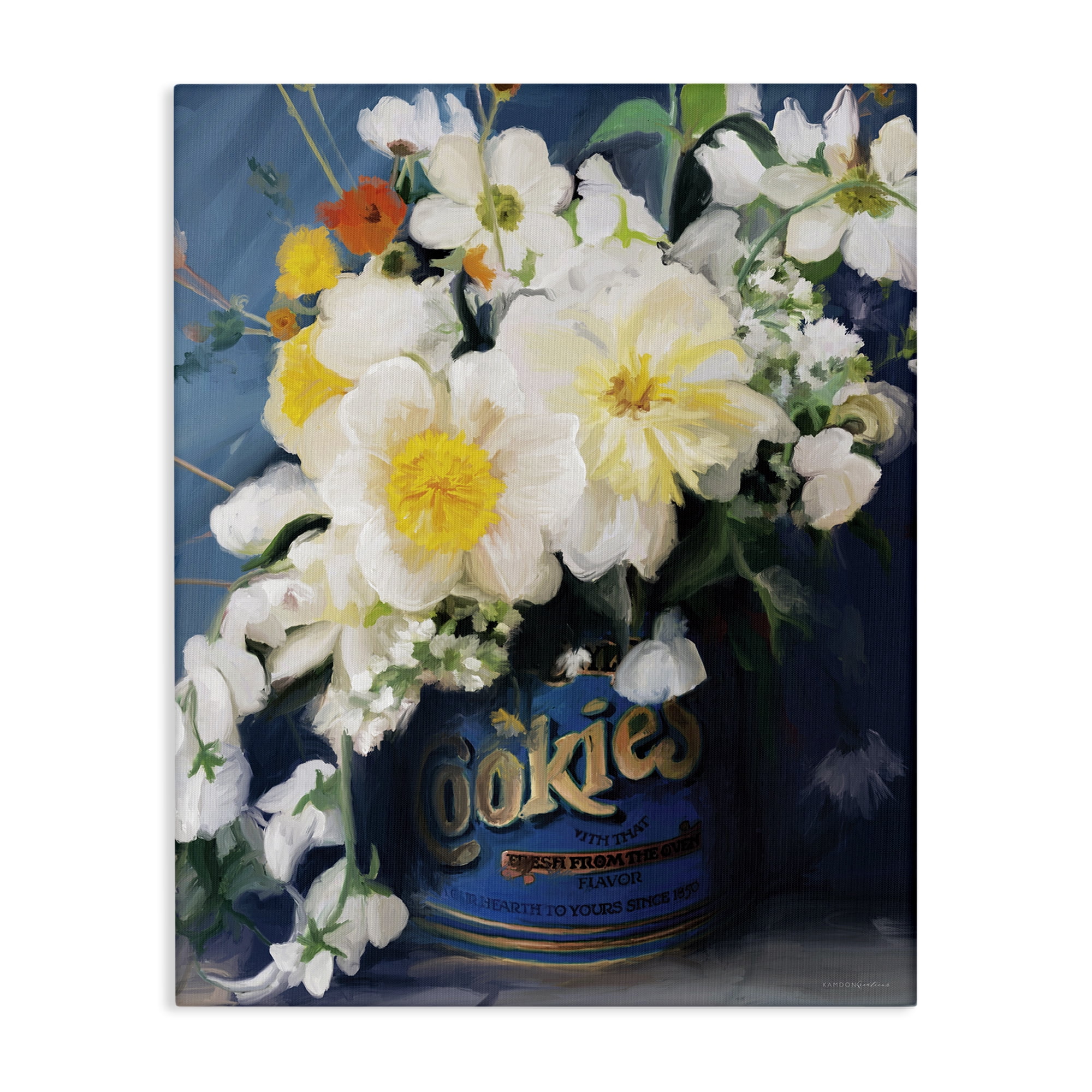 Stupell Industries Bouquet in Vintage Jar Botanical & Floral Painting Gallery Wrapped Canvas Art Print Wall Art, 36 x 48
