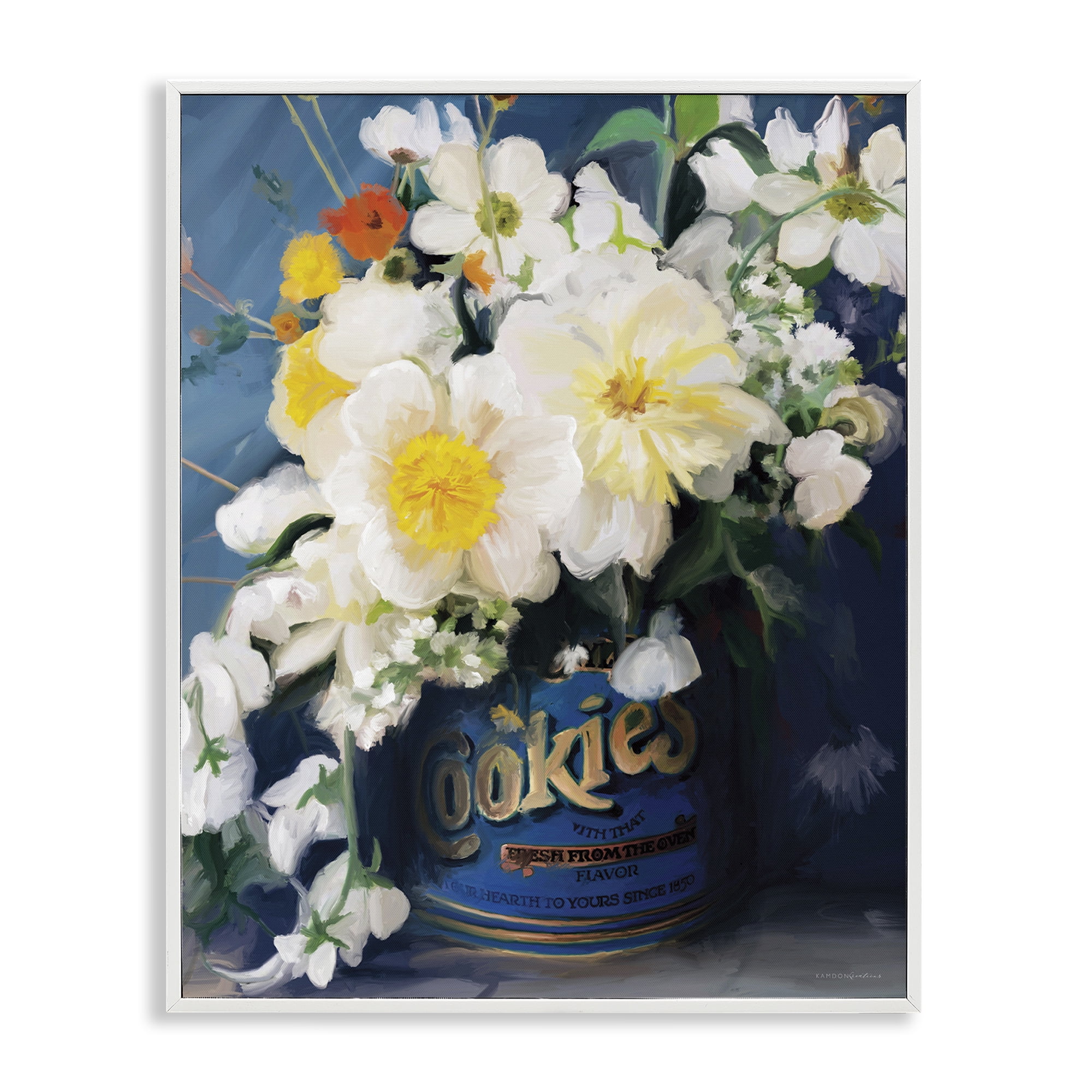 Stupell Industries Bouquet in Vintage Jar Botanical & Floral Painting White Framed Art Print Wall Art, 24 x 30