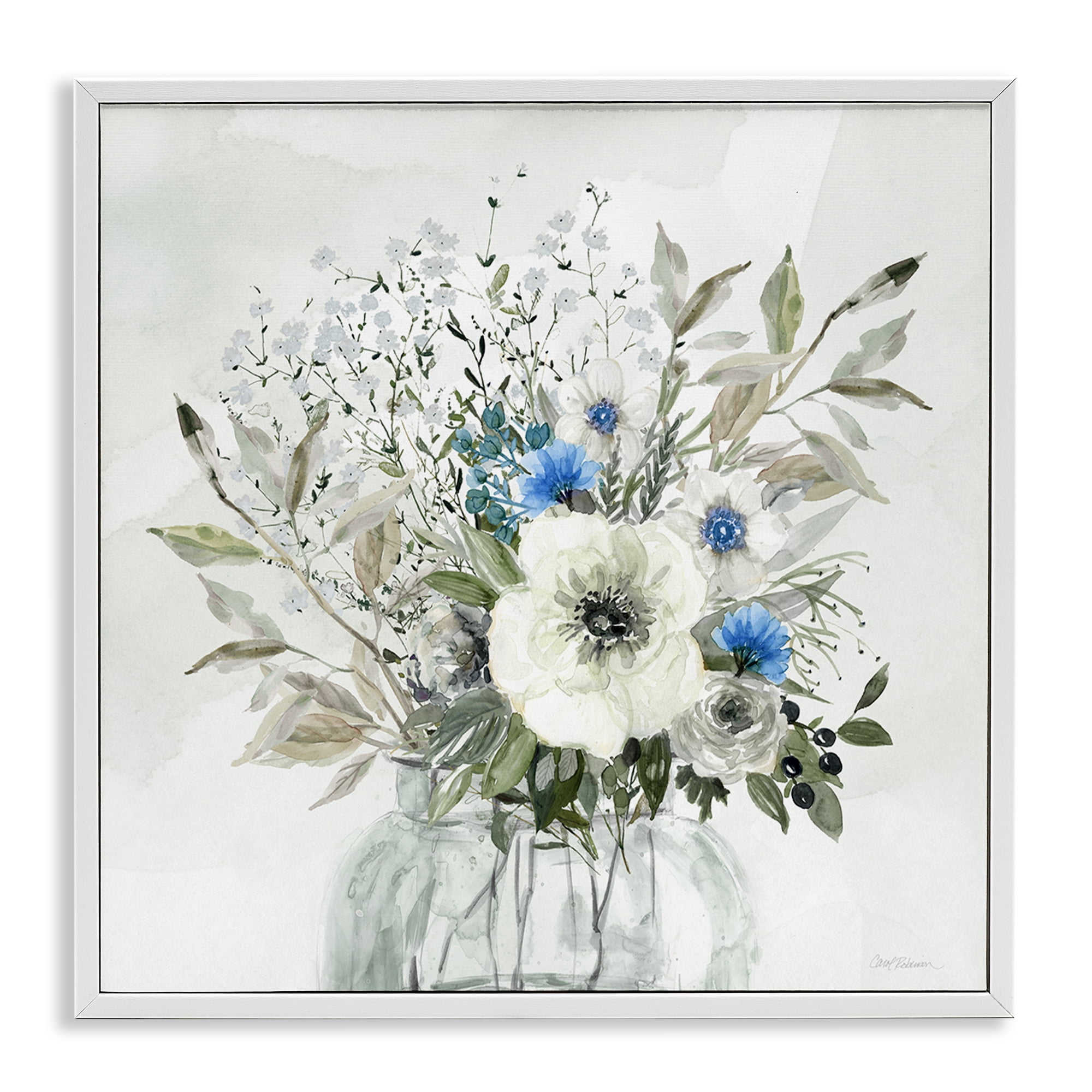 Stupell Industries Bouquet of Country Florals Plants & Flowers Painting White Framed Art Print Wall Art, 12 x 12