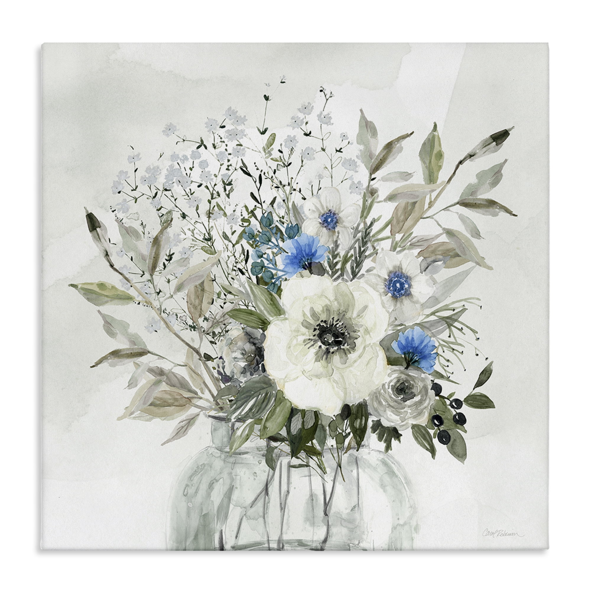Stupell Industries Bouquet of Country Florals Plants & Flowers Painting Wrapped Canvas Art Print Wall Art, 30 x 30
