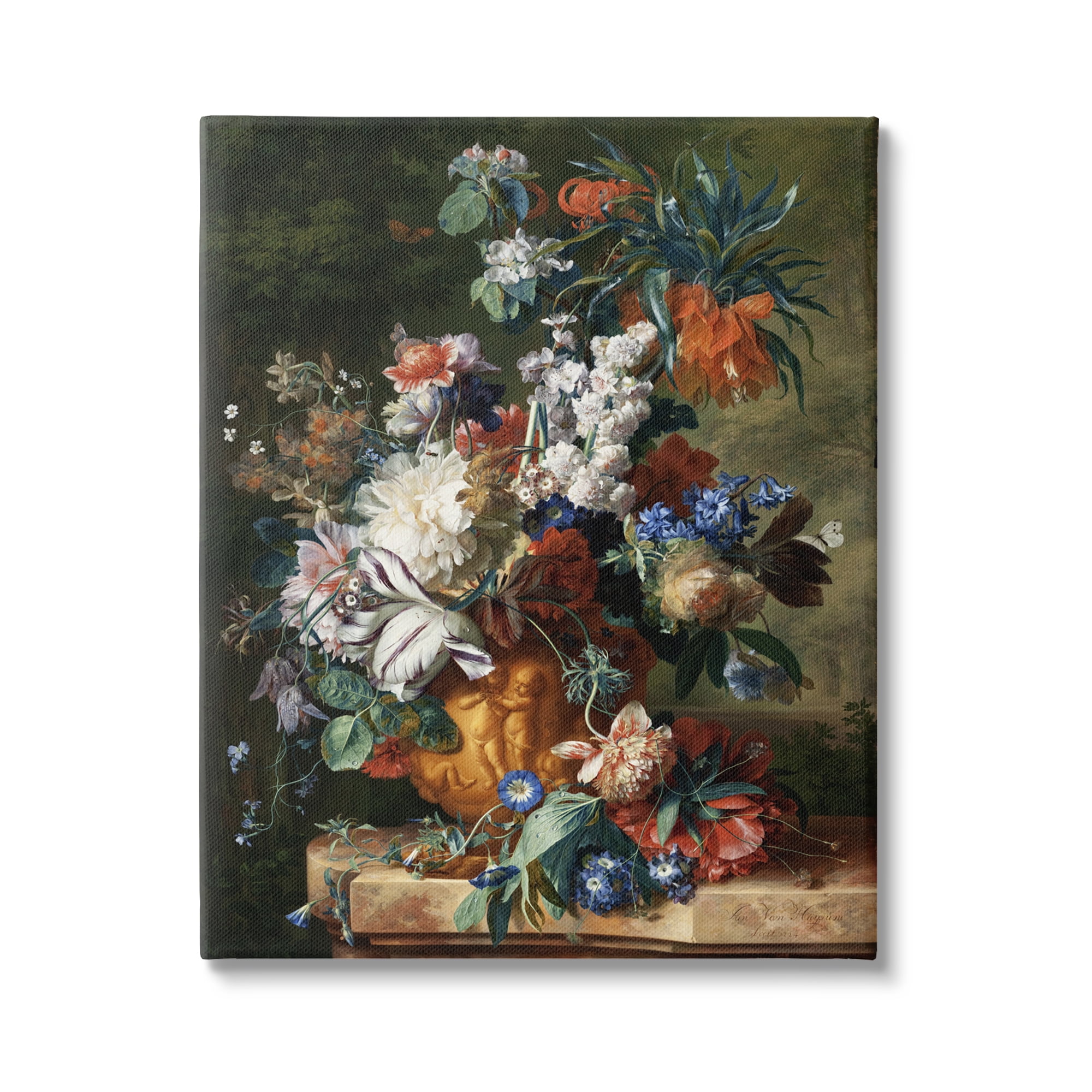 Stupell Industries Bouquet of Flowers in Urn Jan van Huysum Painting Painting Gallery Wrapped Canvas Print Wall Art, Design by one1000paintings