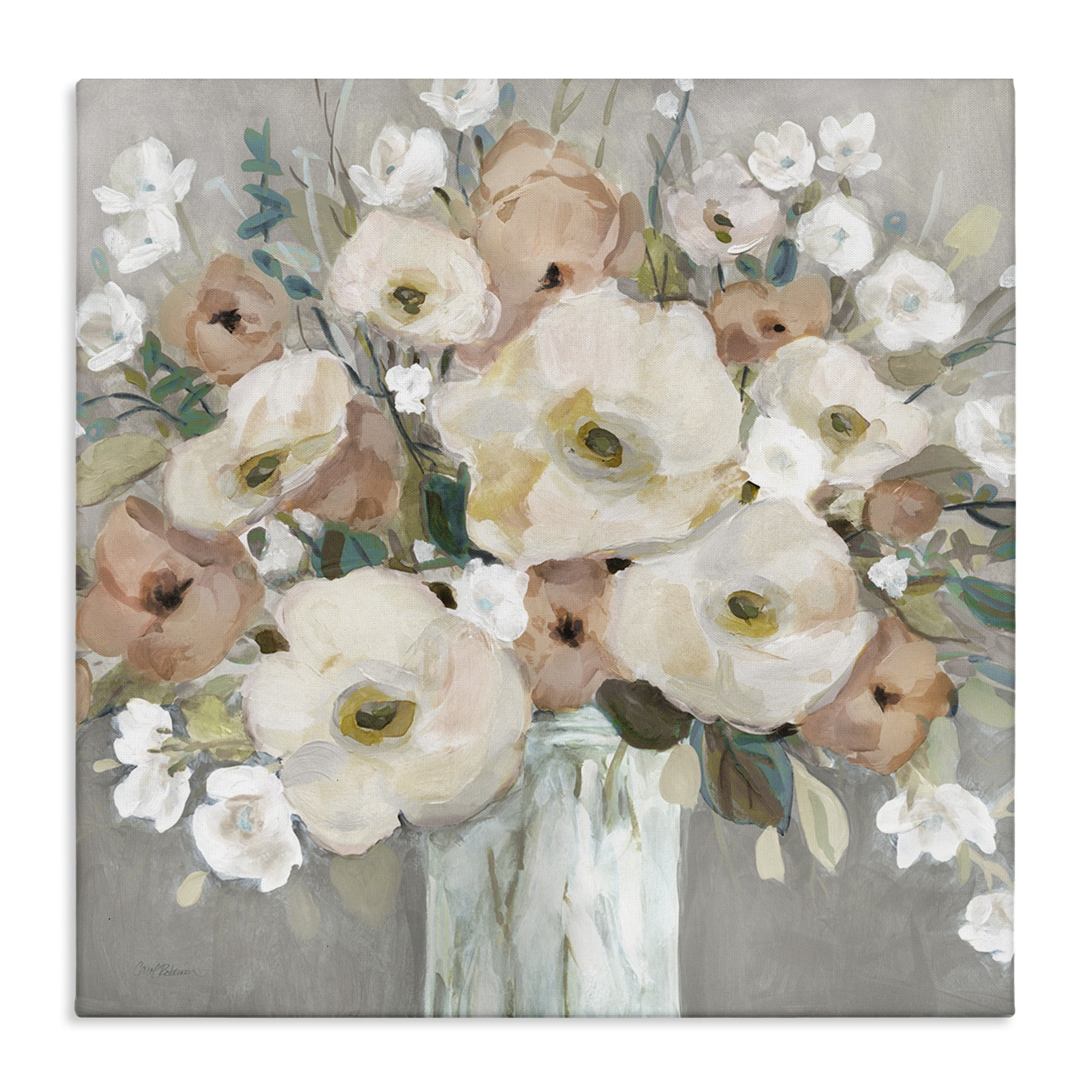 Stupell Industries Bouquet of Pastels Botanical & Floral Painting Gallery Wrapped Canvas Art Print Wall Art, 17 x 17