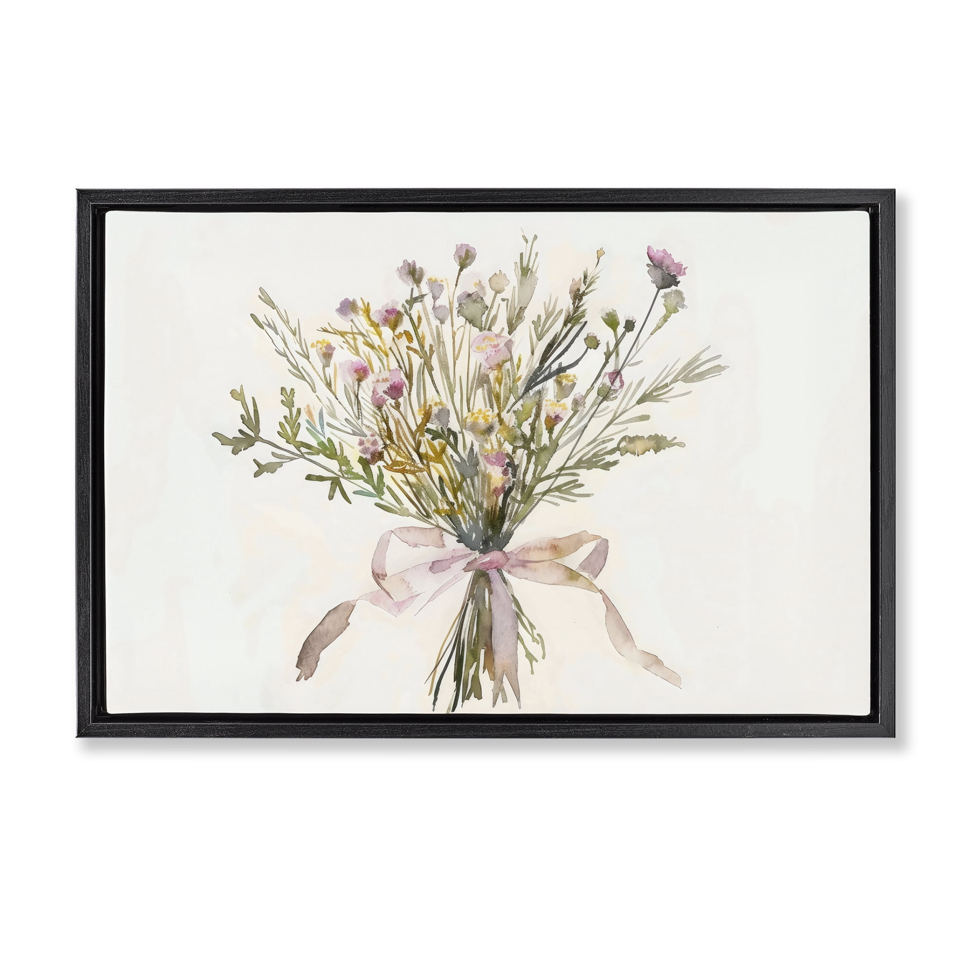 Stupell Industries Bouquet of Spring Wildflowers Black Framed Floater Canvas Wall Art, design by Creative Studio