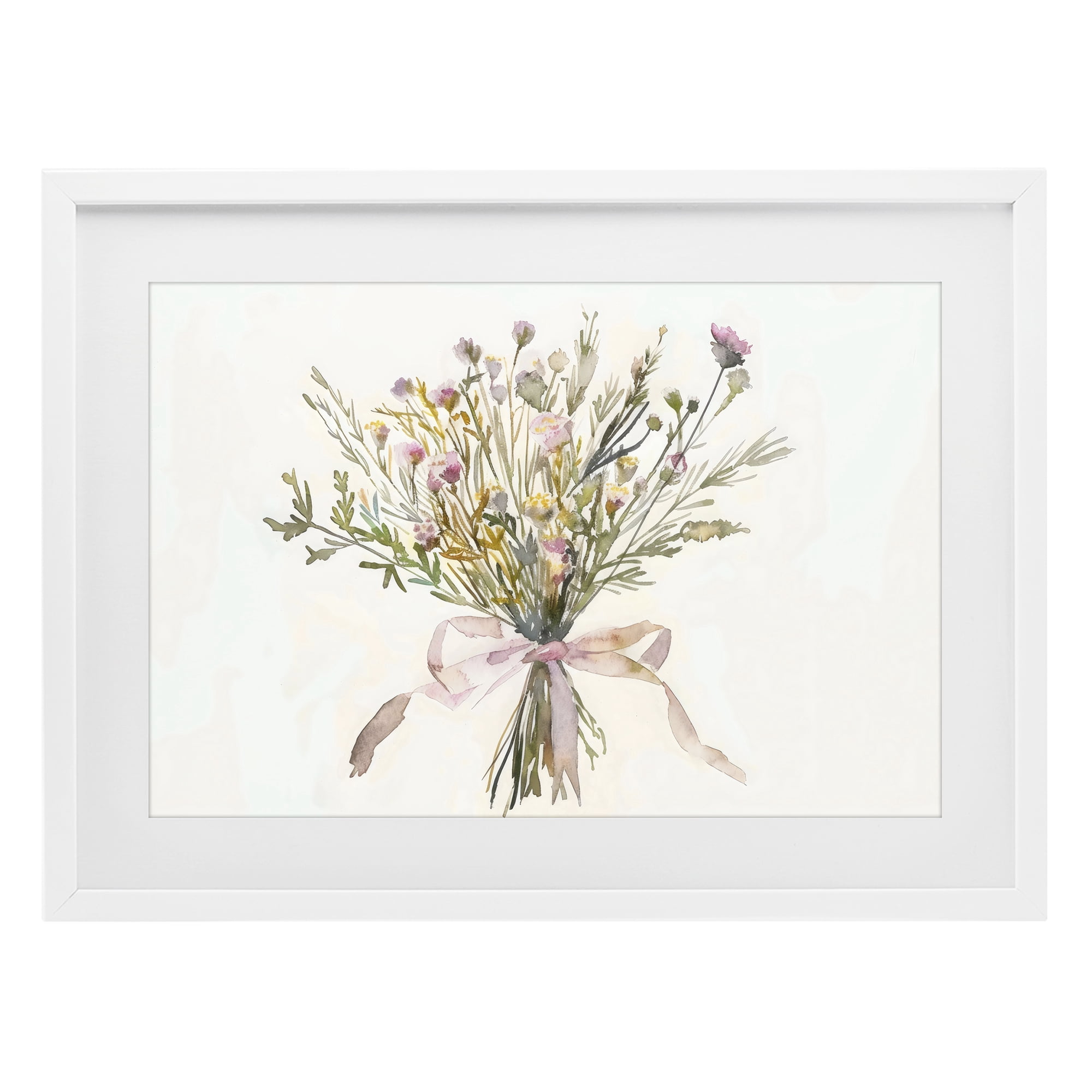 Stupell Industries Bouquet of Spring Wildflowers White Framed Print Under Glass, design by Creative Studio