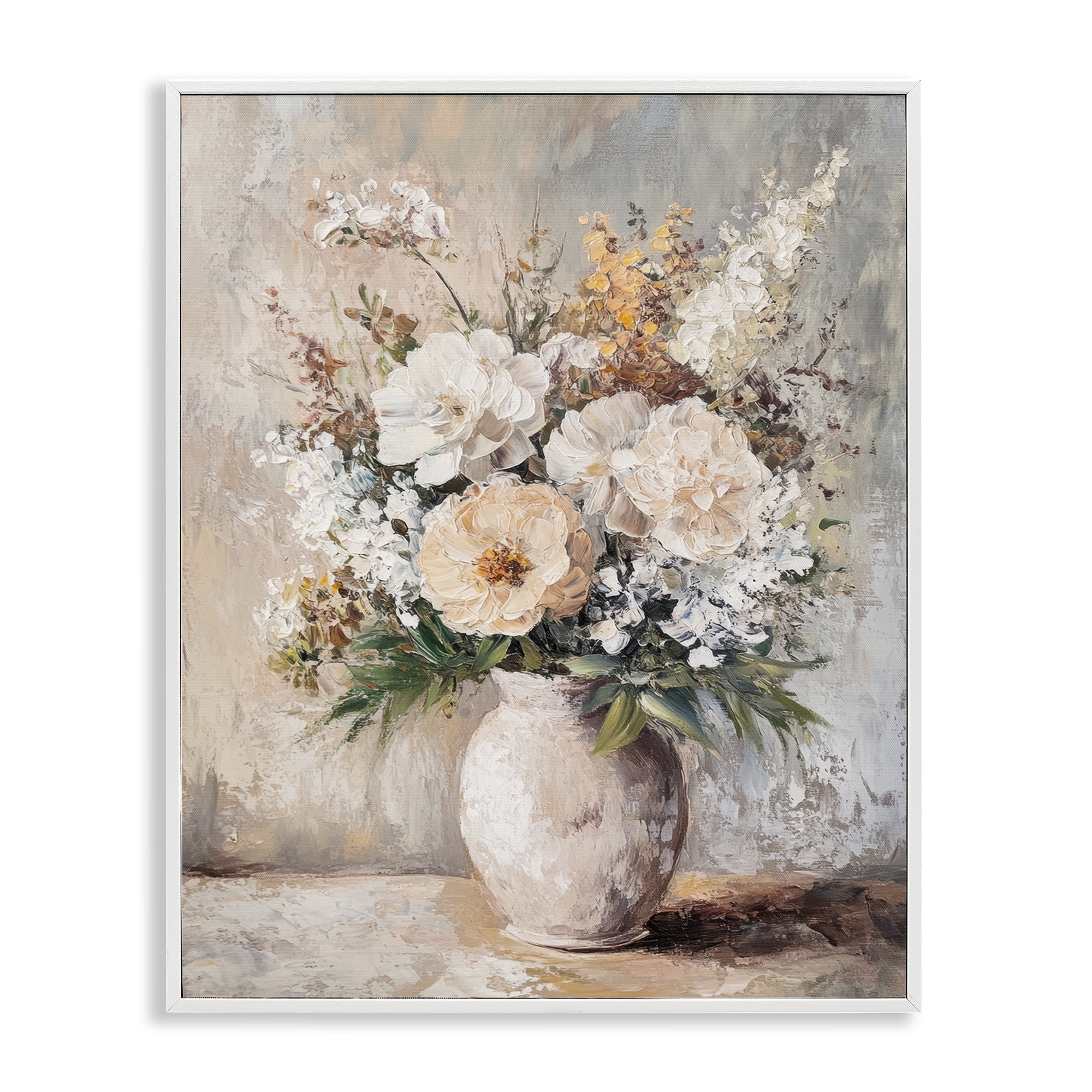 Stupell Industries Bouquet of Wildflowers Plants & Flowers Painting White Framed Art Print Wall Art, 24 x 30