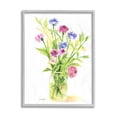 thumbnail image 1 of Stupell  Bouquet of Wildflowers Soft Green Purple Blue Watercolor Framed Wall Art 16 x 20 Grey, 1 of 5