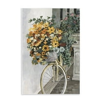 Stupell Industries Bouquet on Bicycle Botanical & Floral Painting Unframed Art Print Wall Art, 10 x 15