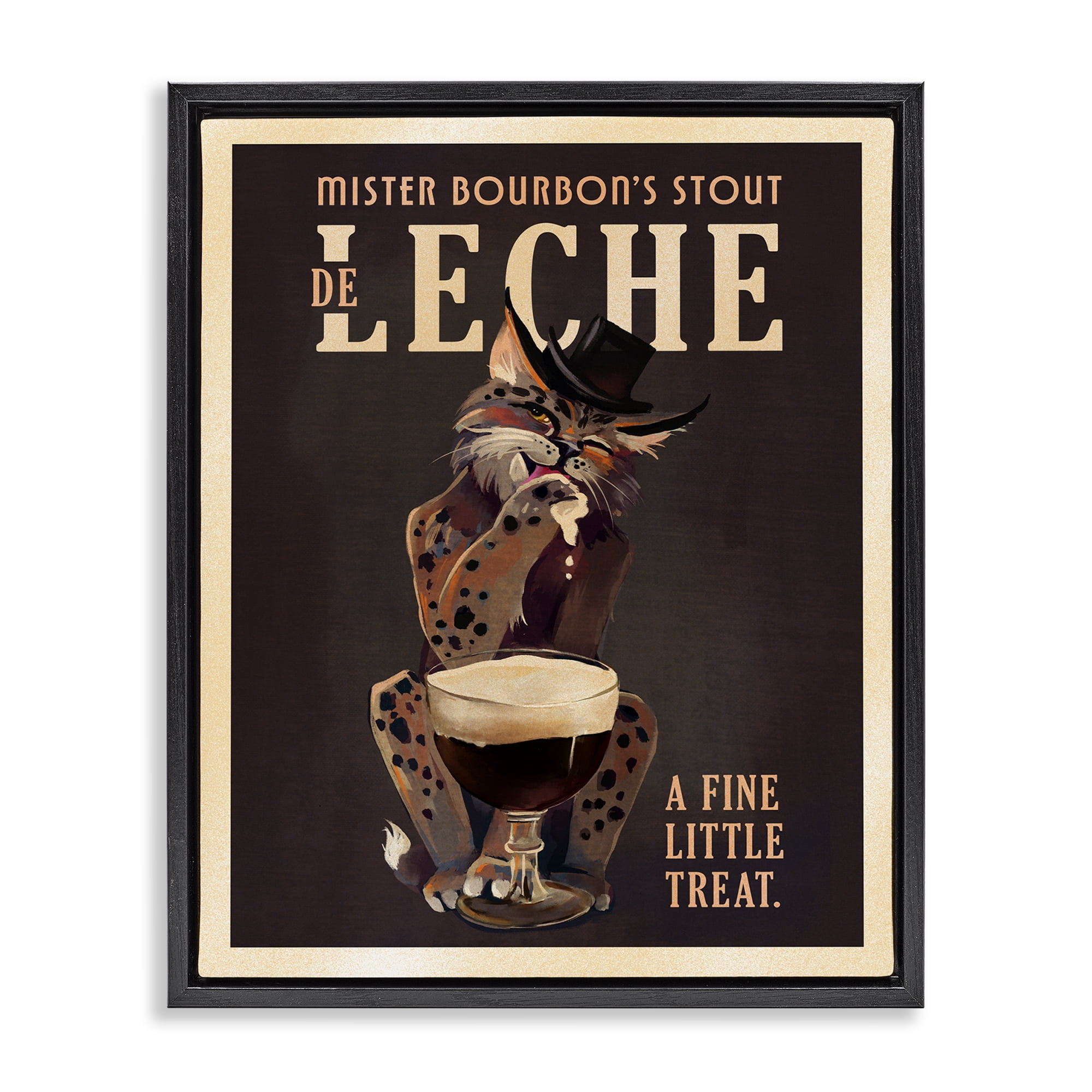 Stupell Industries Bourbon De Leche Stout Food & Beverage Painting Black Floater Framed Canvas Art Print Wall Art, 17 x 21