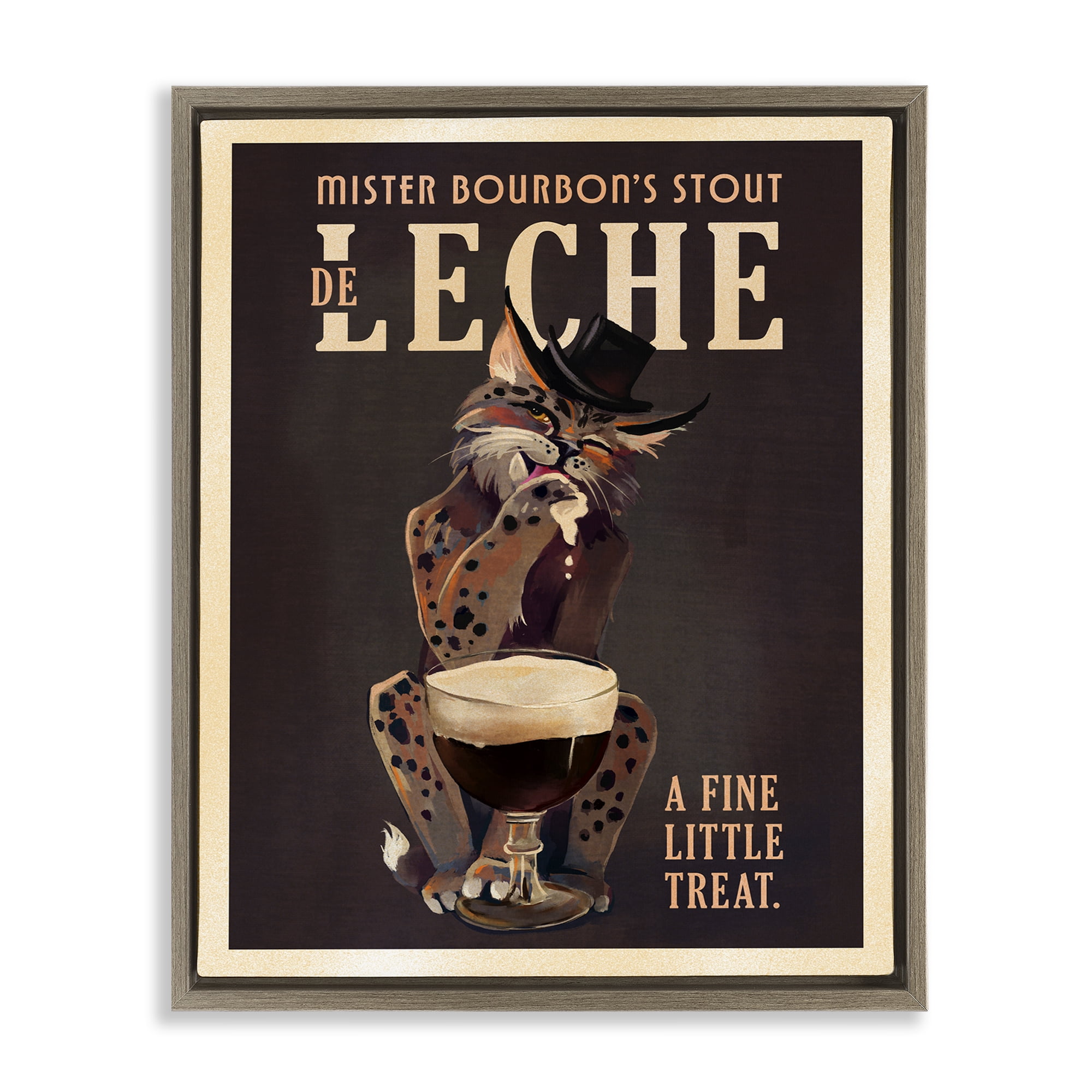 Stupell Industries Bourbon De Leche Stout Food & Beverage Painting Brown Floater Framed Canvas Art Print Wall Art, 17 x 21