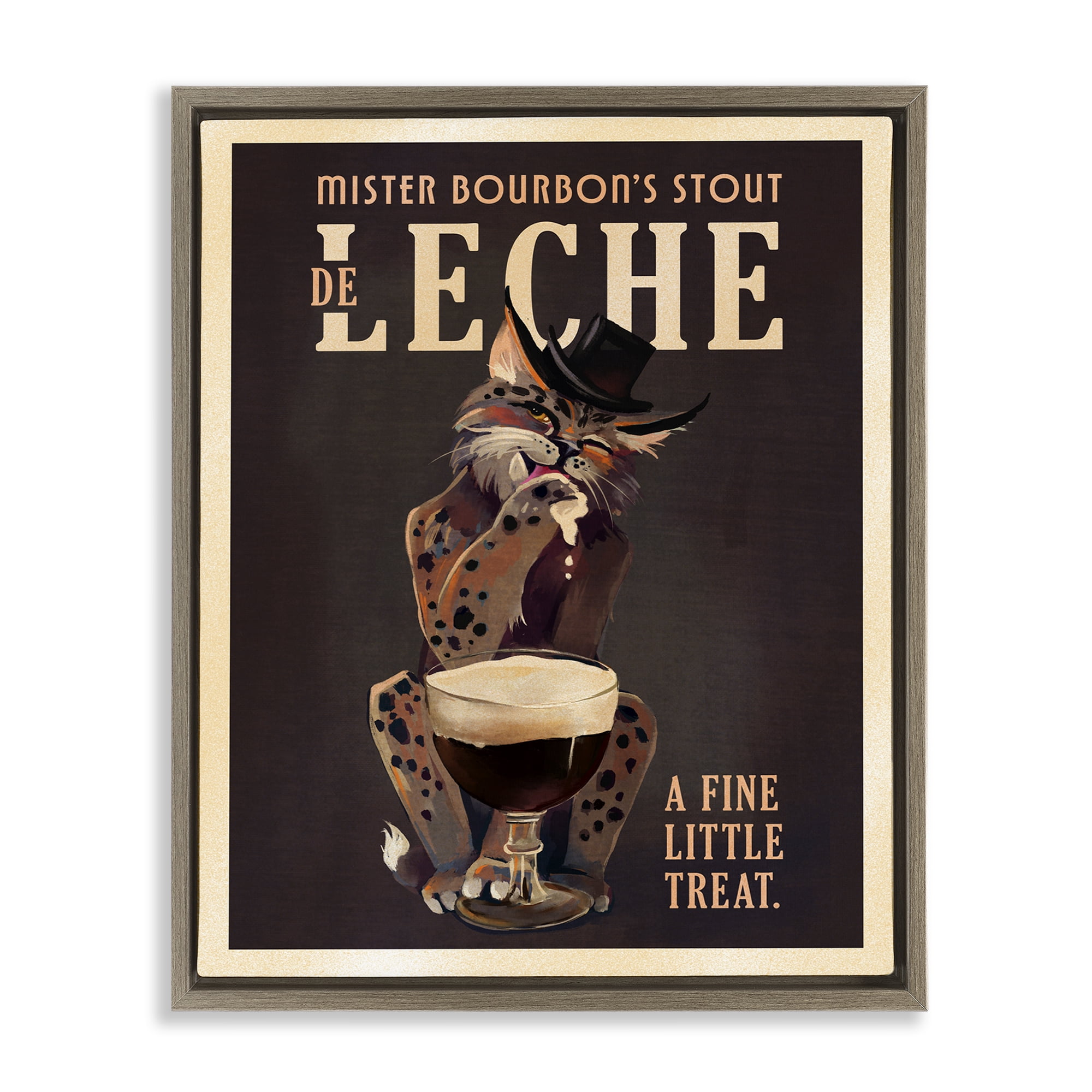 Stupell Industries Bourbon De Leche Stout Food & Beverage Painting Brown Floater Framed Canvas Art Print Wall Art, 25 x 31