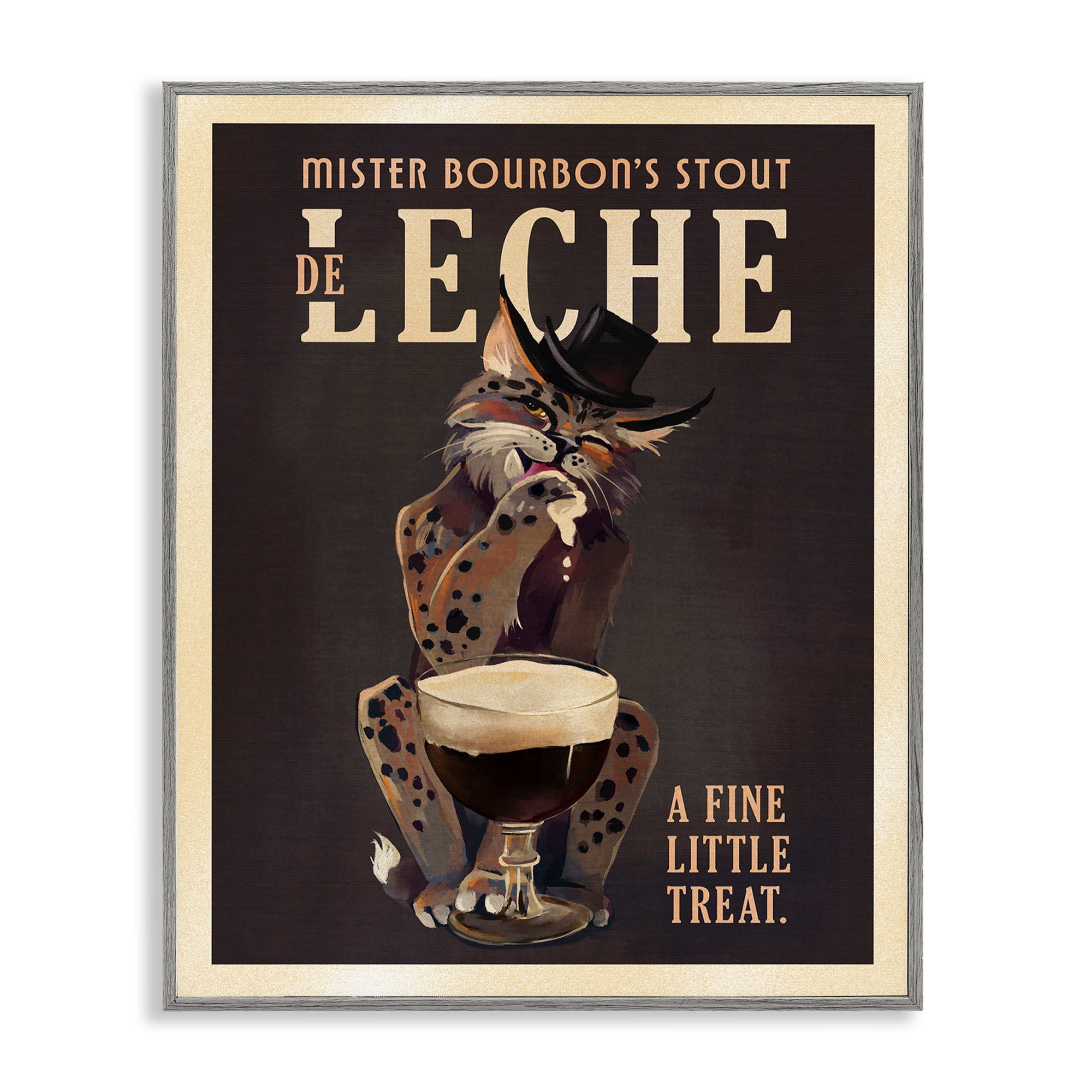 Stupell Industries Bourbon De Leche Stout Food & Beverage Painting Gray Framed Art Print Wall Art, 16 x 20